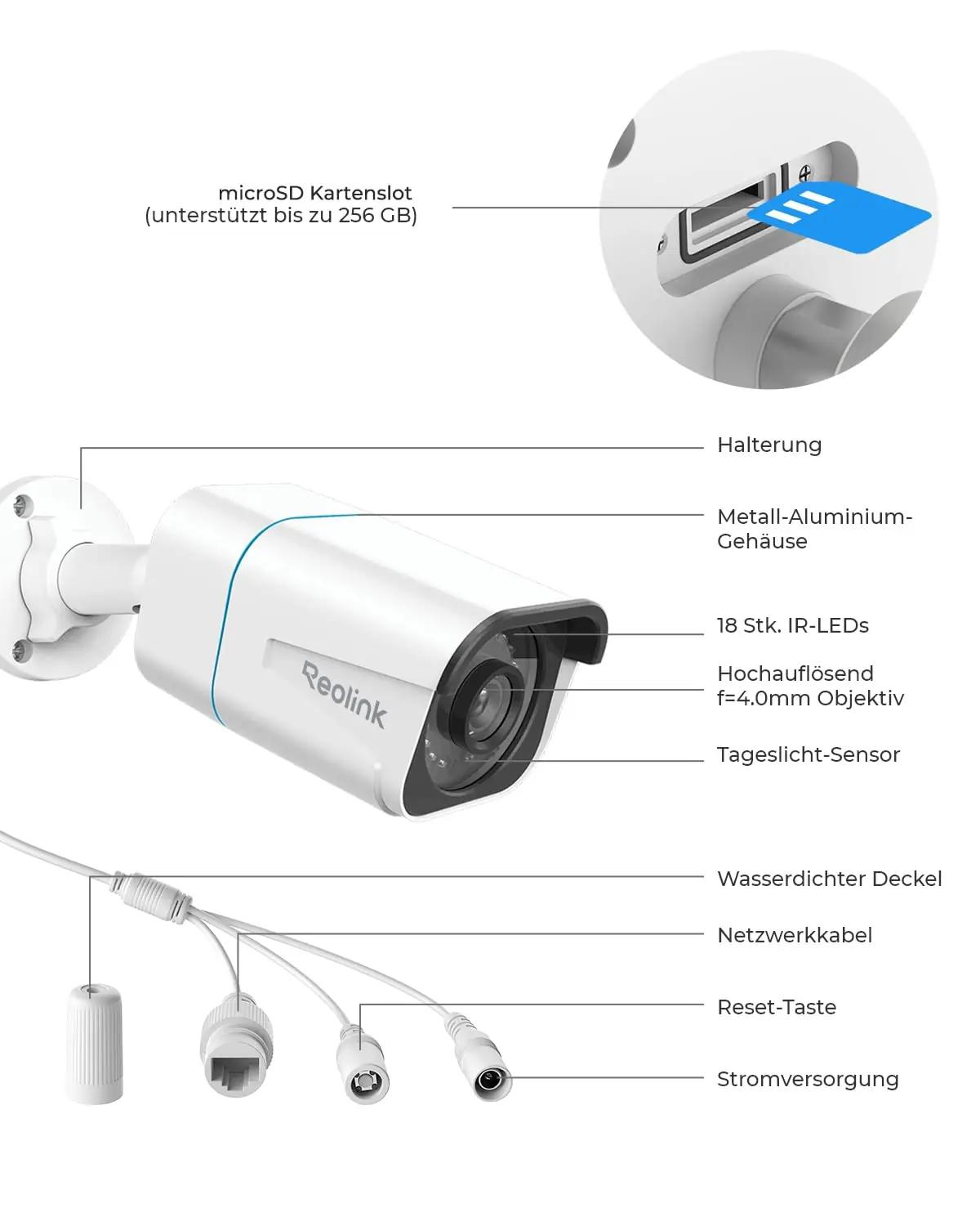 Reolink metallist väliskaamera komplekt – vastupidav 4K valge – pilt 8