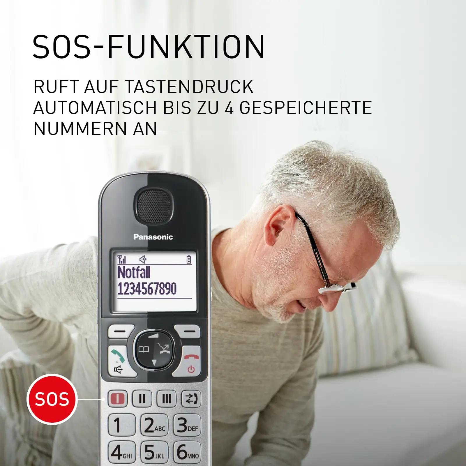 Panasonic helipehme ABS margiga DECT-telefon vanuritele – lisavaade