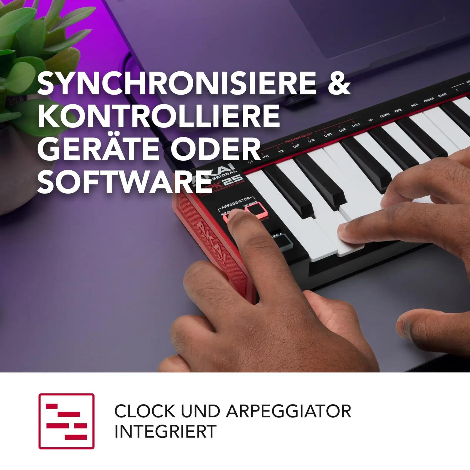 Akai Professional kompaktne USB-MIDI klaver – pakend ja tarvikud