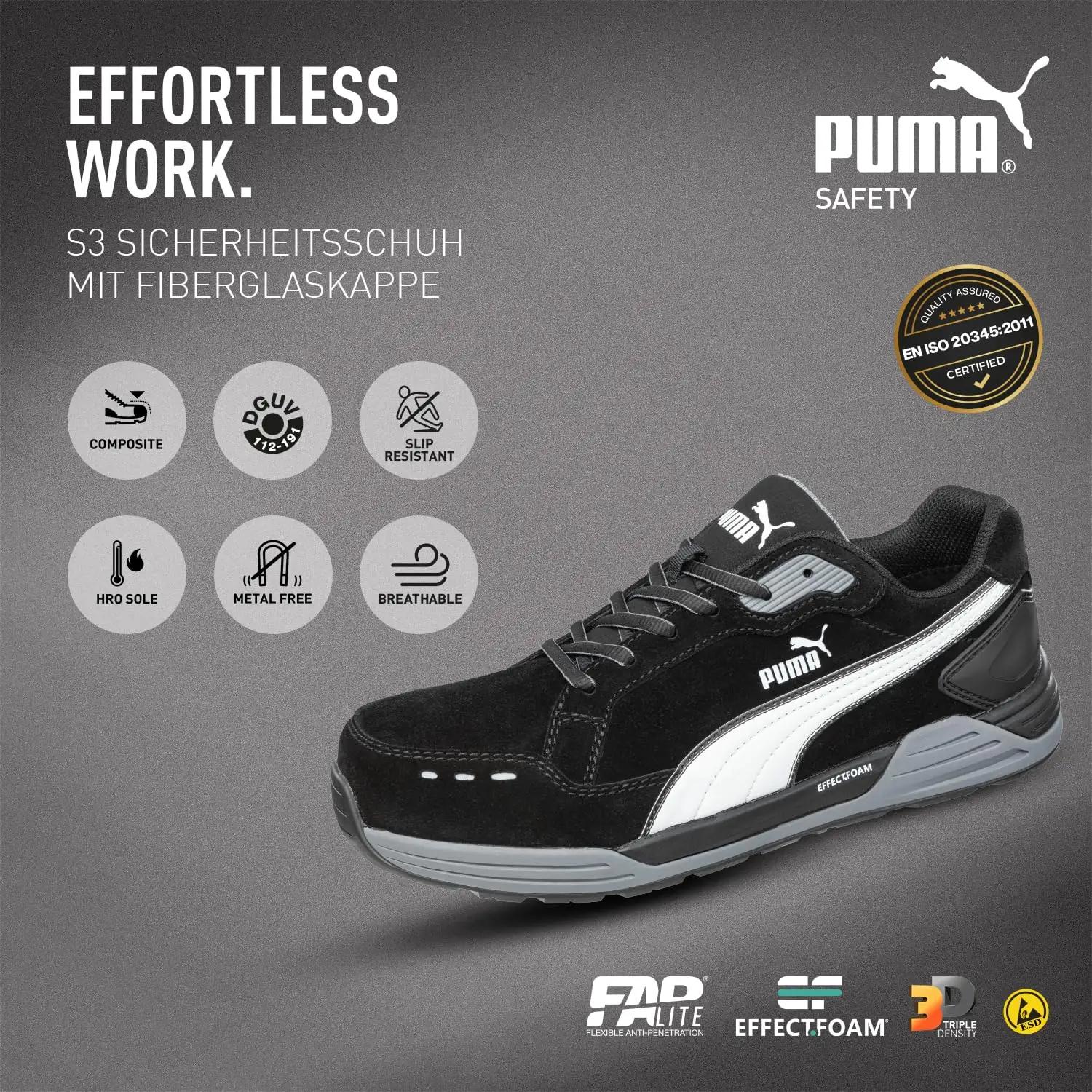 PUMA turvasneaker pehme mokanahast — mugav töösse sobivus – pakend ja tarvikud