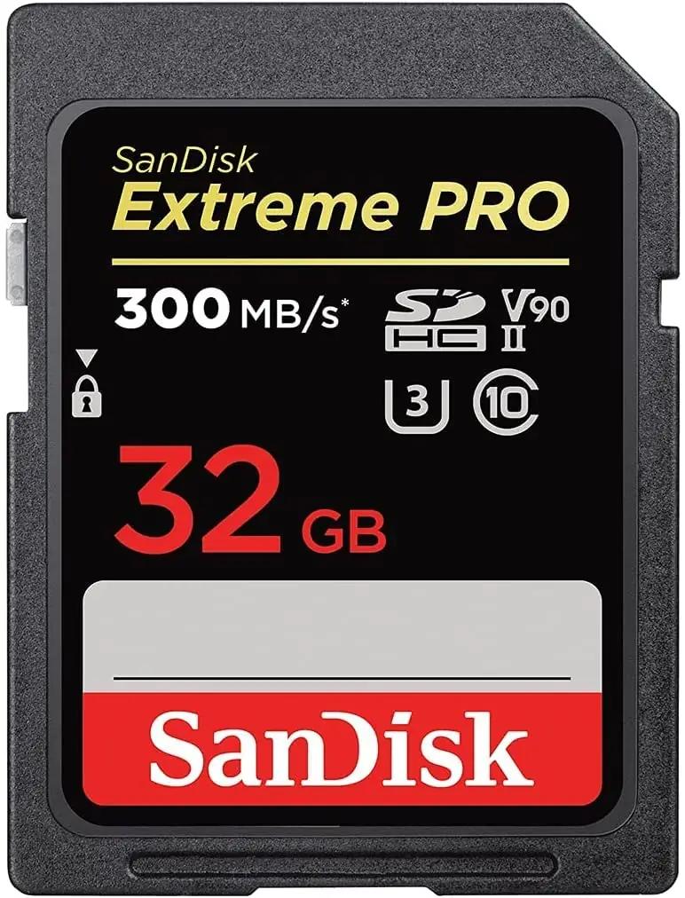 SanDisk kiirkaart 32 GB UHS-II V90 – vastupidav salvestus