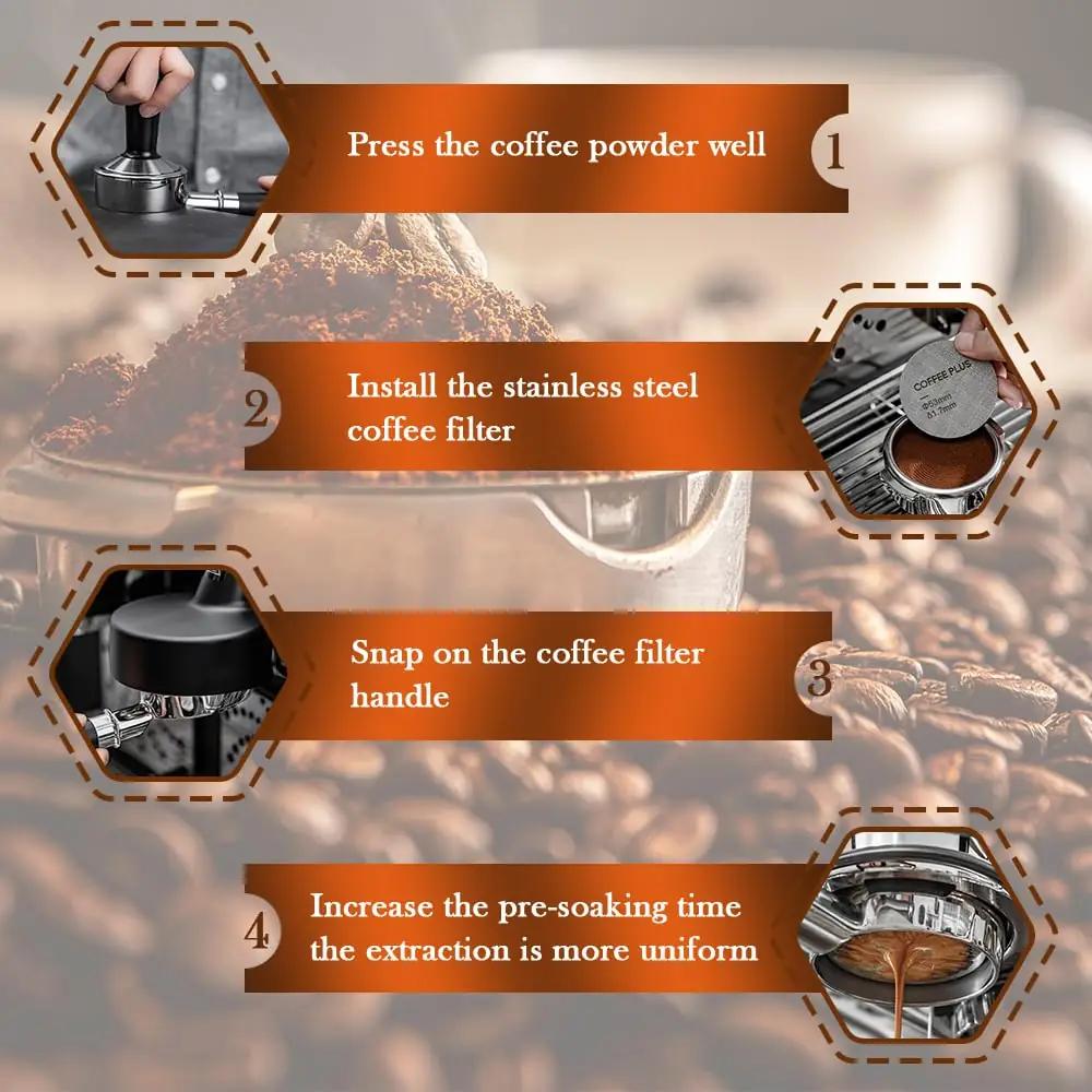 HOTUT roostevaba espresso puckscreen — parem ekstraktsioon – kasutusnäide