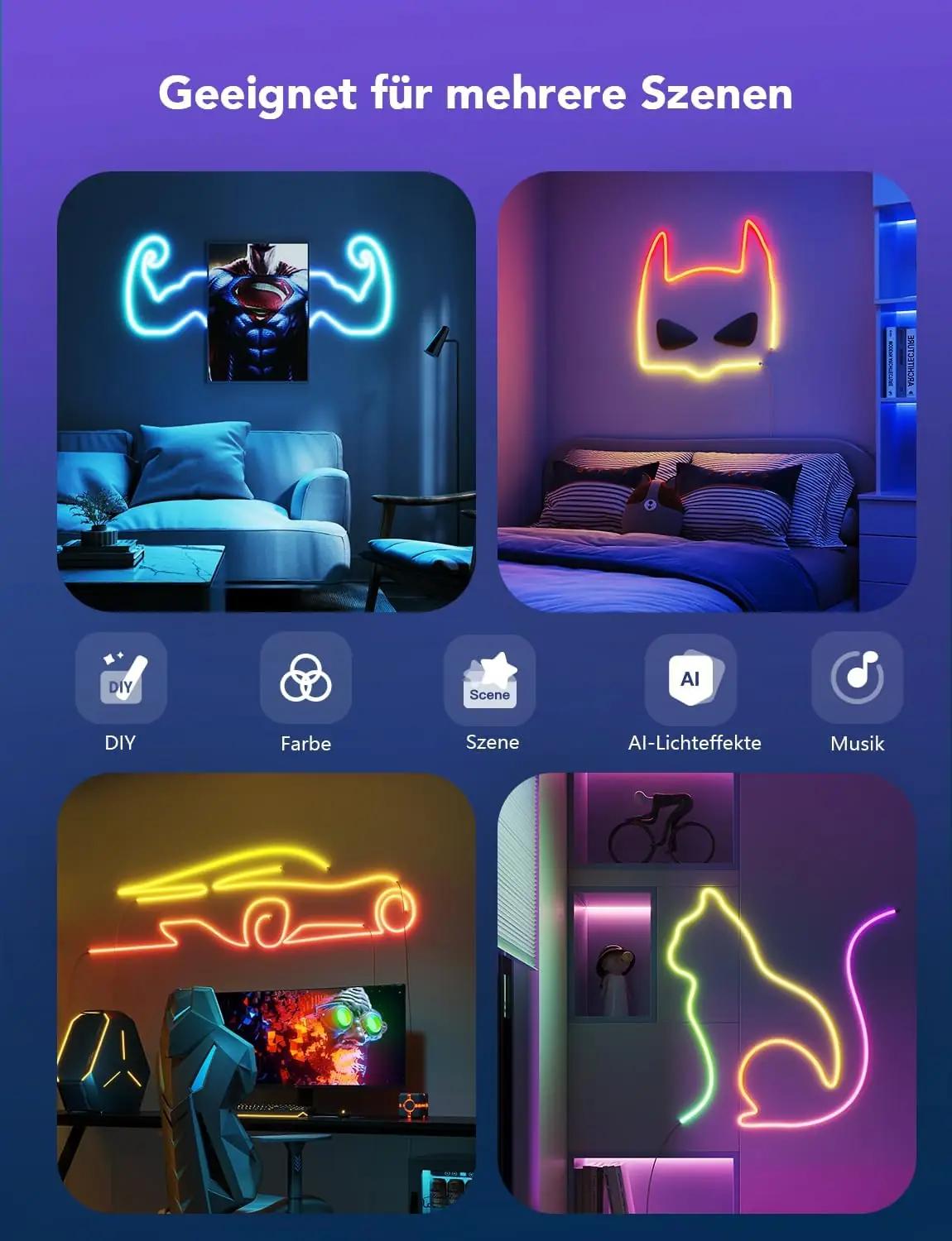 Govee silikoonne Neon Rope Light 5m – painduv seinakaunistus – pilt 7