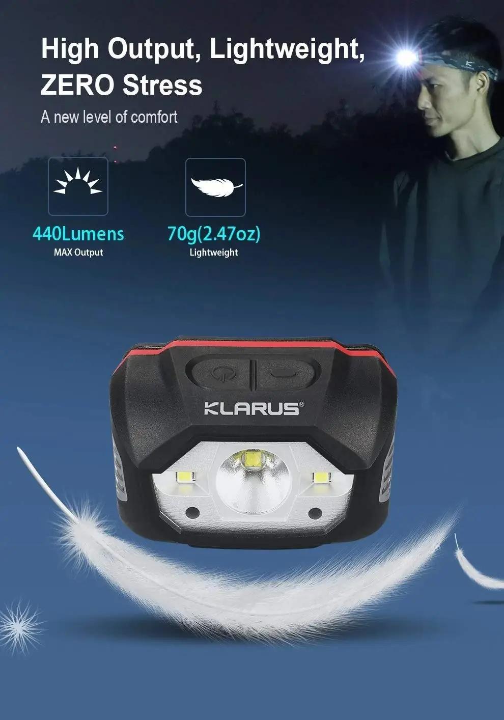 klarus kerge LED-pealamp matkamiseks ja kingituseks 440 lm – lisavaade
