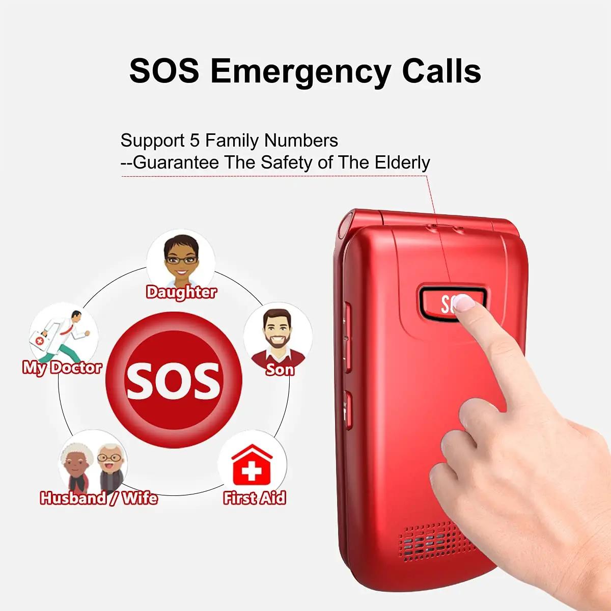 uleway lihtne klapptelefon eakatele – suured nupud ja SOS – kasutusnäide