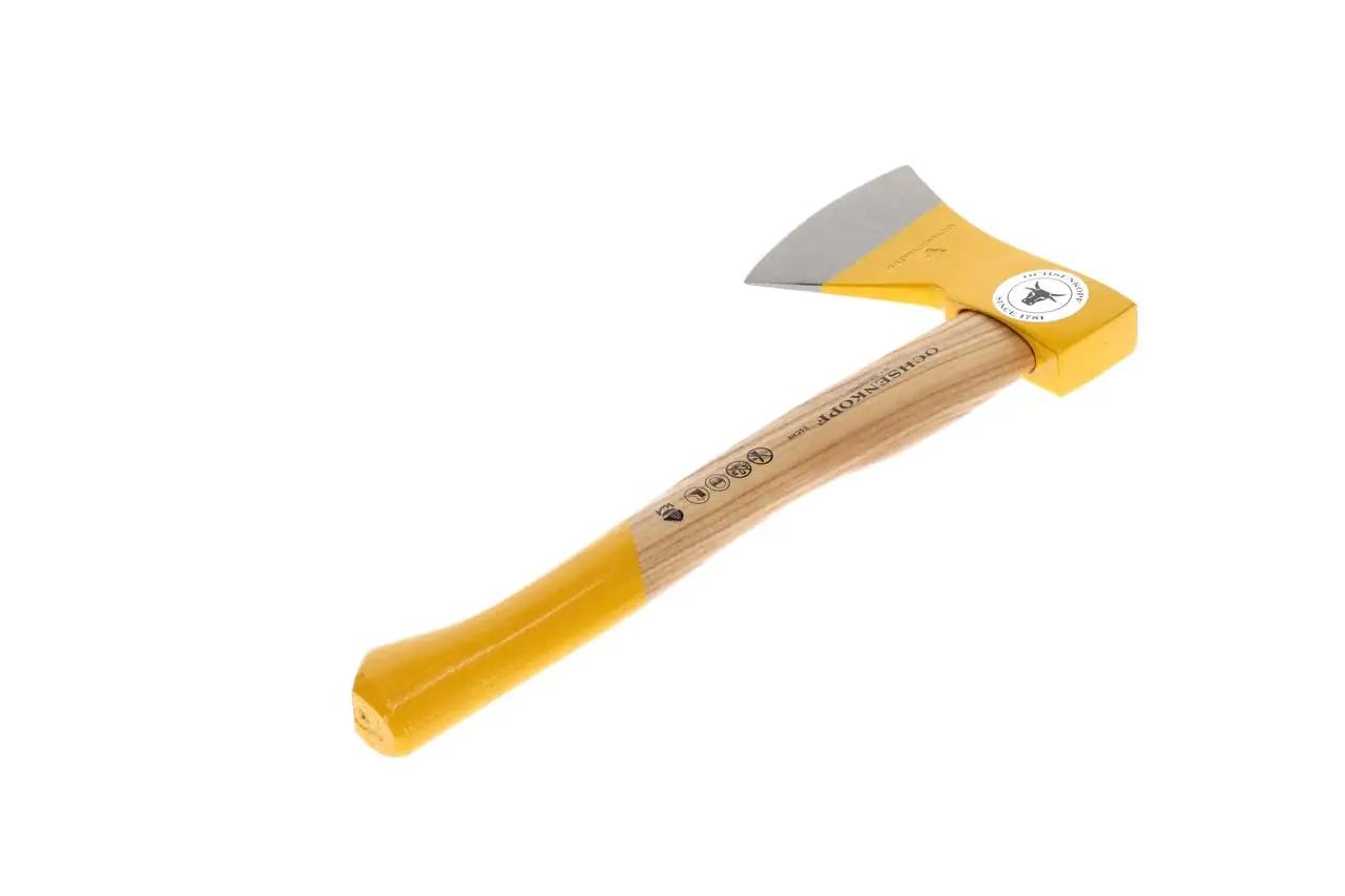 Ochsenkopf vastupidav metsakirves – eschenipuust käepide, 38 cm – pakend ja tarvikud