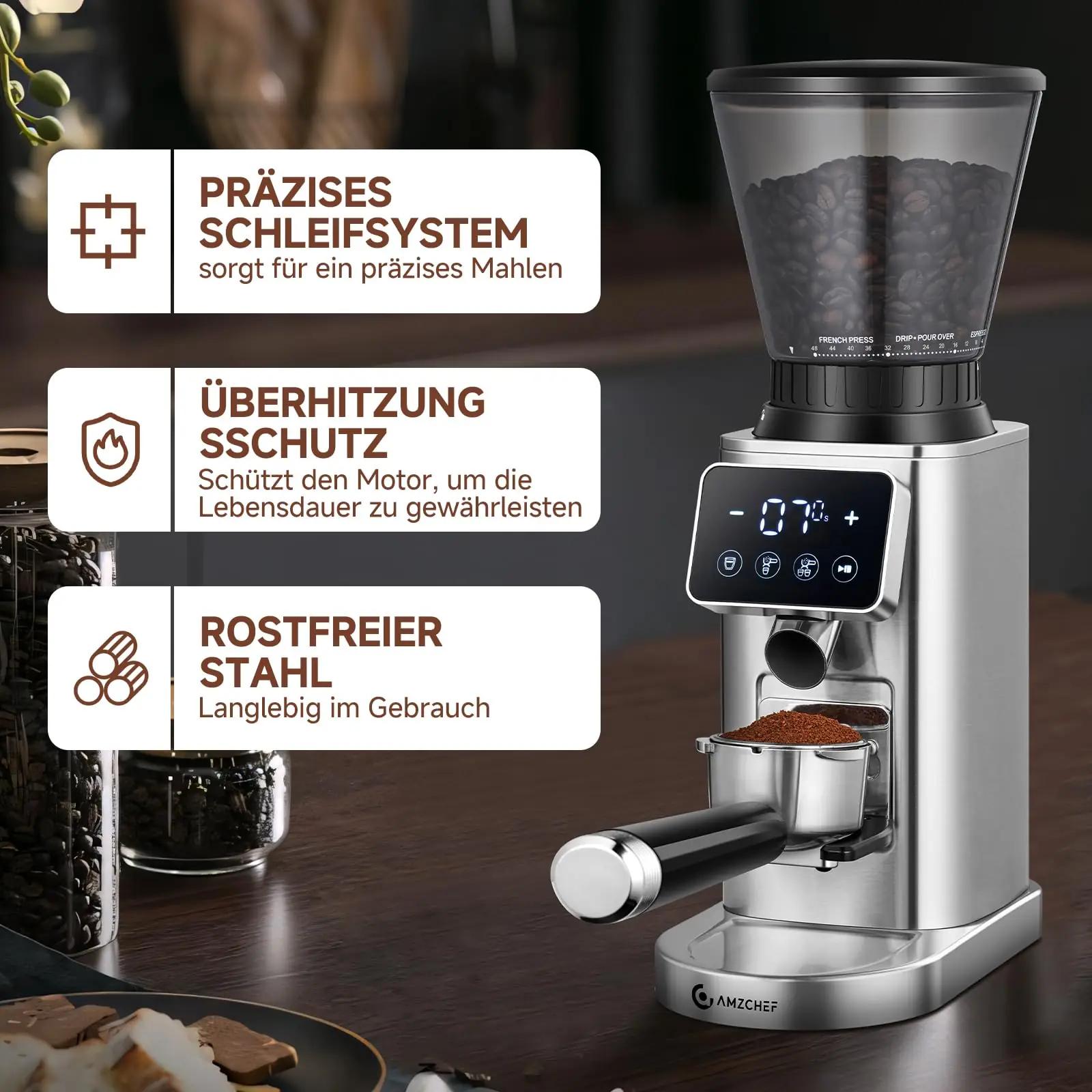 AMZCHEF roostevaba kohviveski – elektrilised koonilised veski – pilt 8