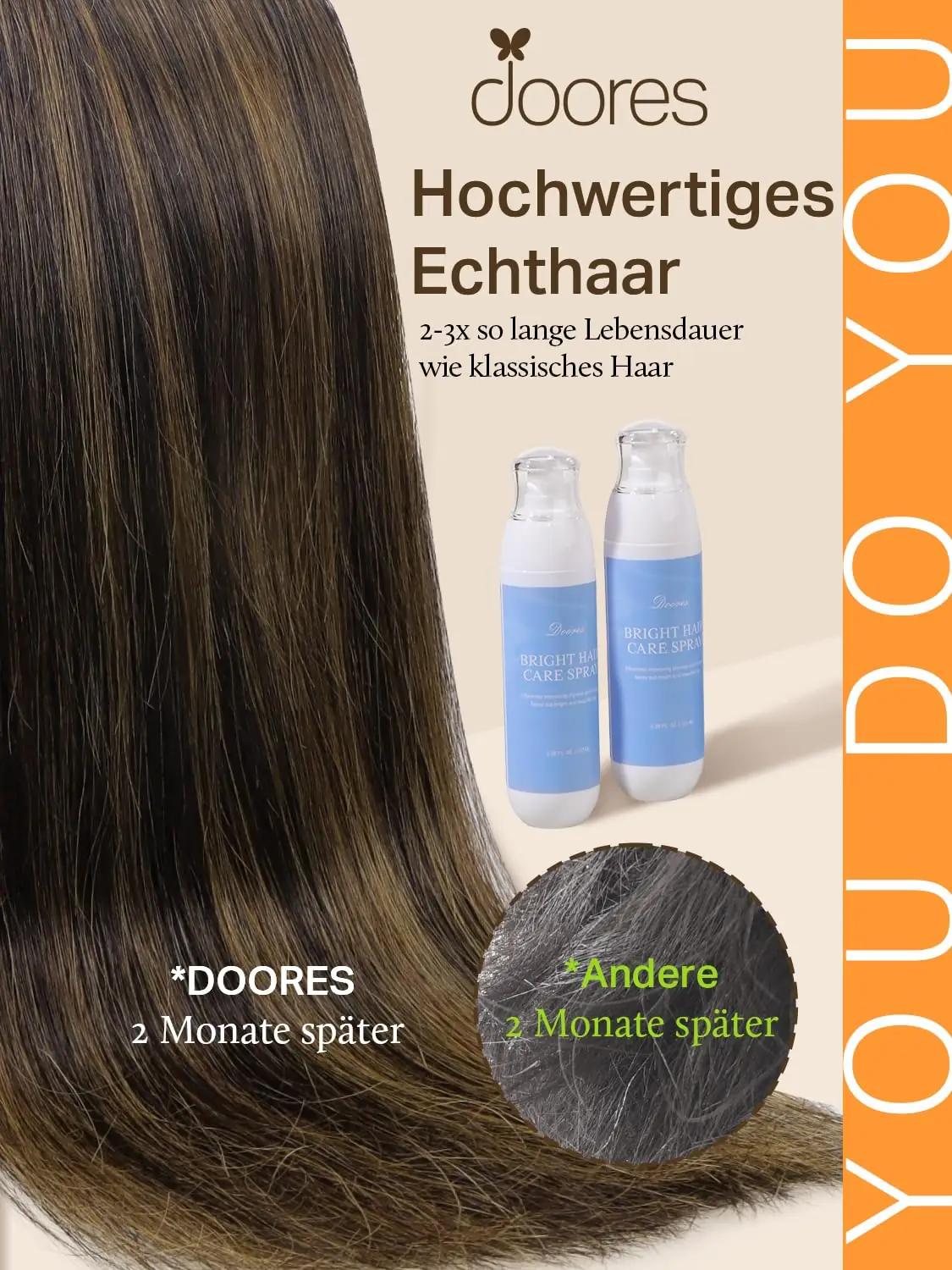 DOORES naturaalsed pikendused 45 cm – pehme balayage toon – pakend ja tarvikud