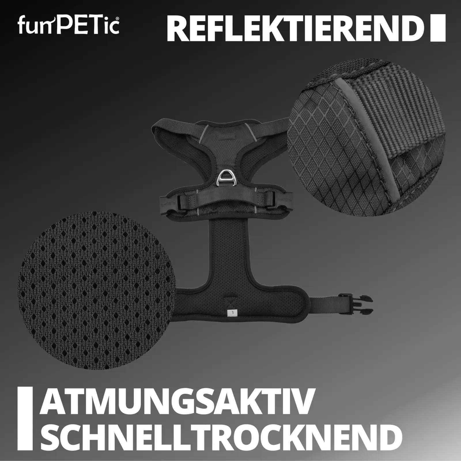 funPETic pehme ja hingav rihmkoerale – XL must (1055) – pakend ja tarvikud