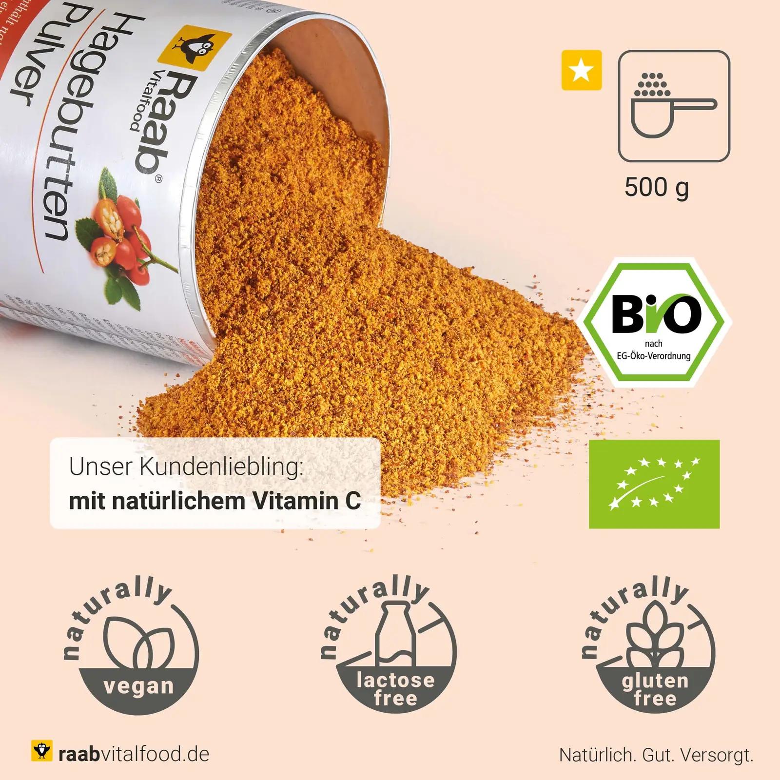 Raab Vitalfood orgaaniline hagebuttepulber — liigeste ja – pakend ja tarvikud