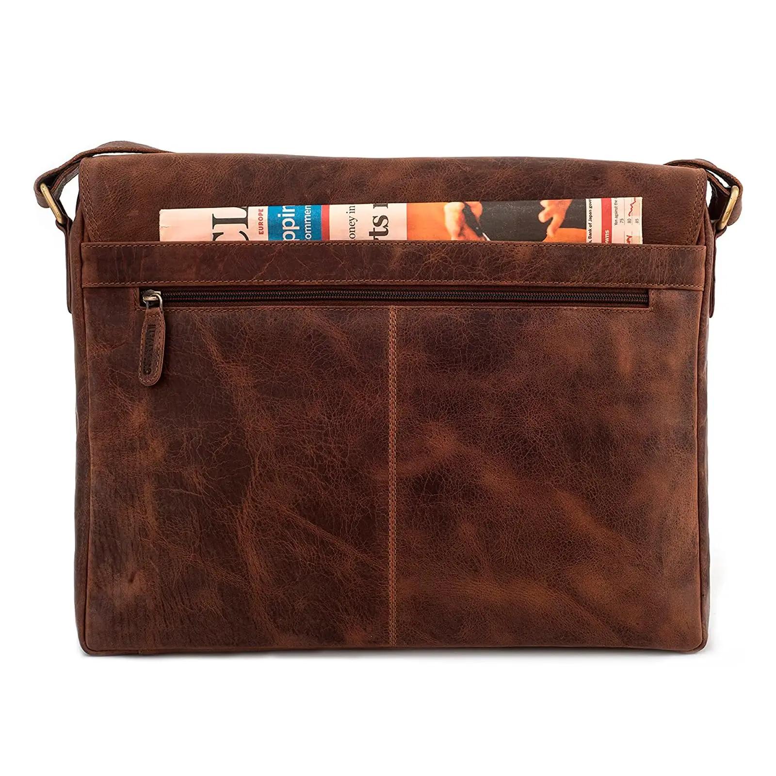 LEABAGS Buffalo-nahast õlakott 15″ sülearvutile, vintage – pilt 7