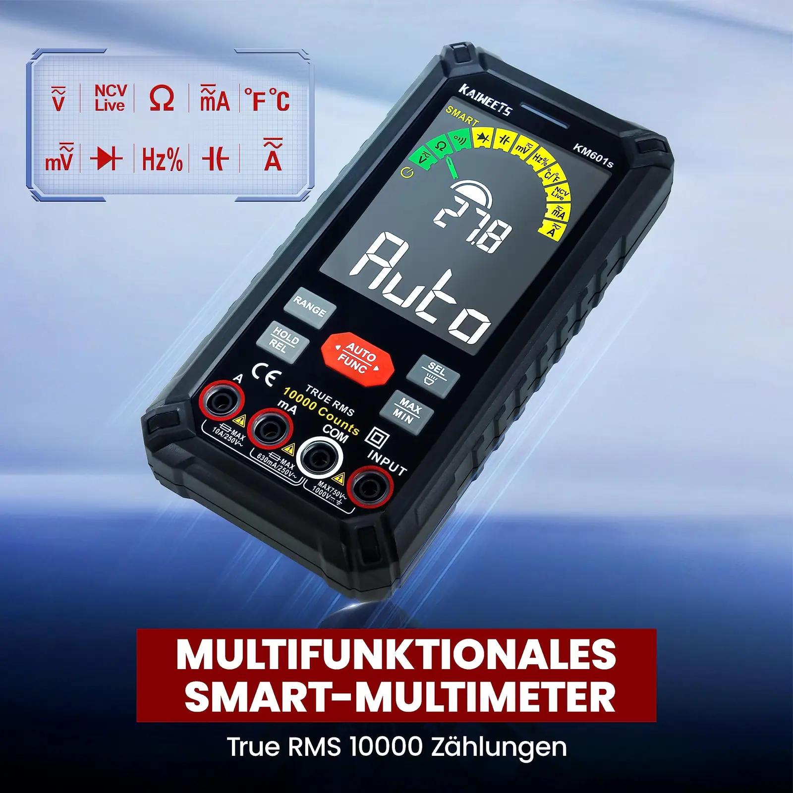 KAIWEETS täpsusmultimeter KM601S – laaditav, True RMS mõõtmine – kasutusnäide