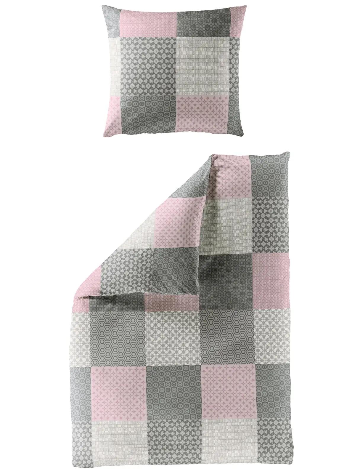 Bierbaum pehme puuvillane voodipesu — roosa 155×220 cm – detailne vaade