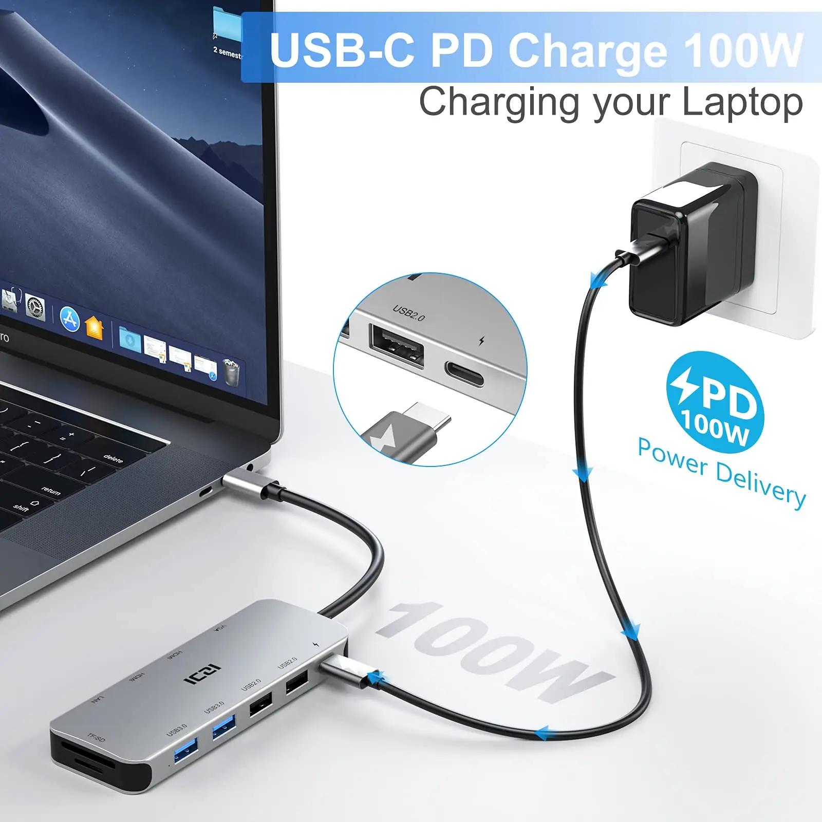 ICZI alumiiniumist 11-in-1 USB-C dokk – mitmepordiline lahendus – pilt 7