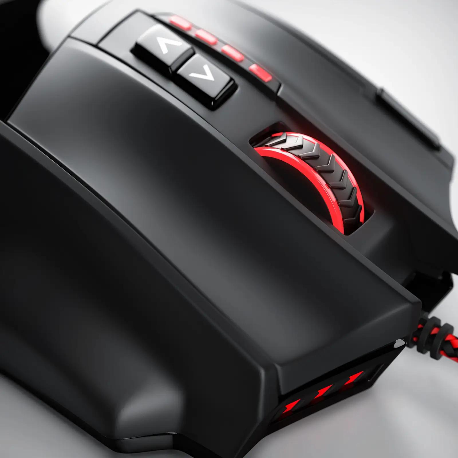 Titanwolf mänguhiir ergonomiline laser-16400 DPI juhtmega – detailne vaade