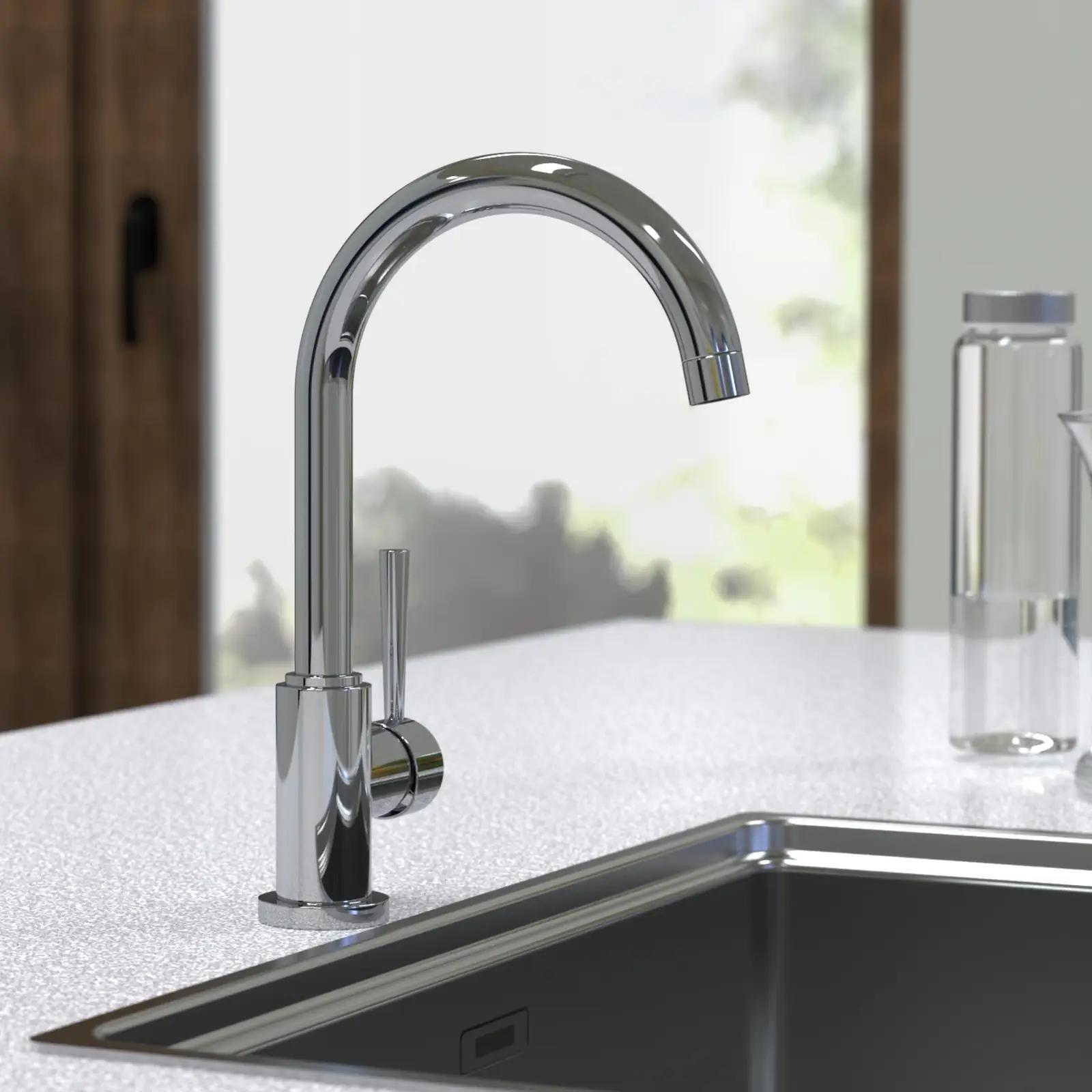 Schütte kroomitud köögisegisti Cornwall – vastupidav metall – pilt 9
