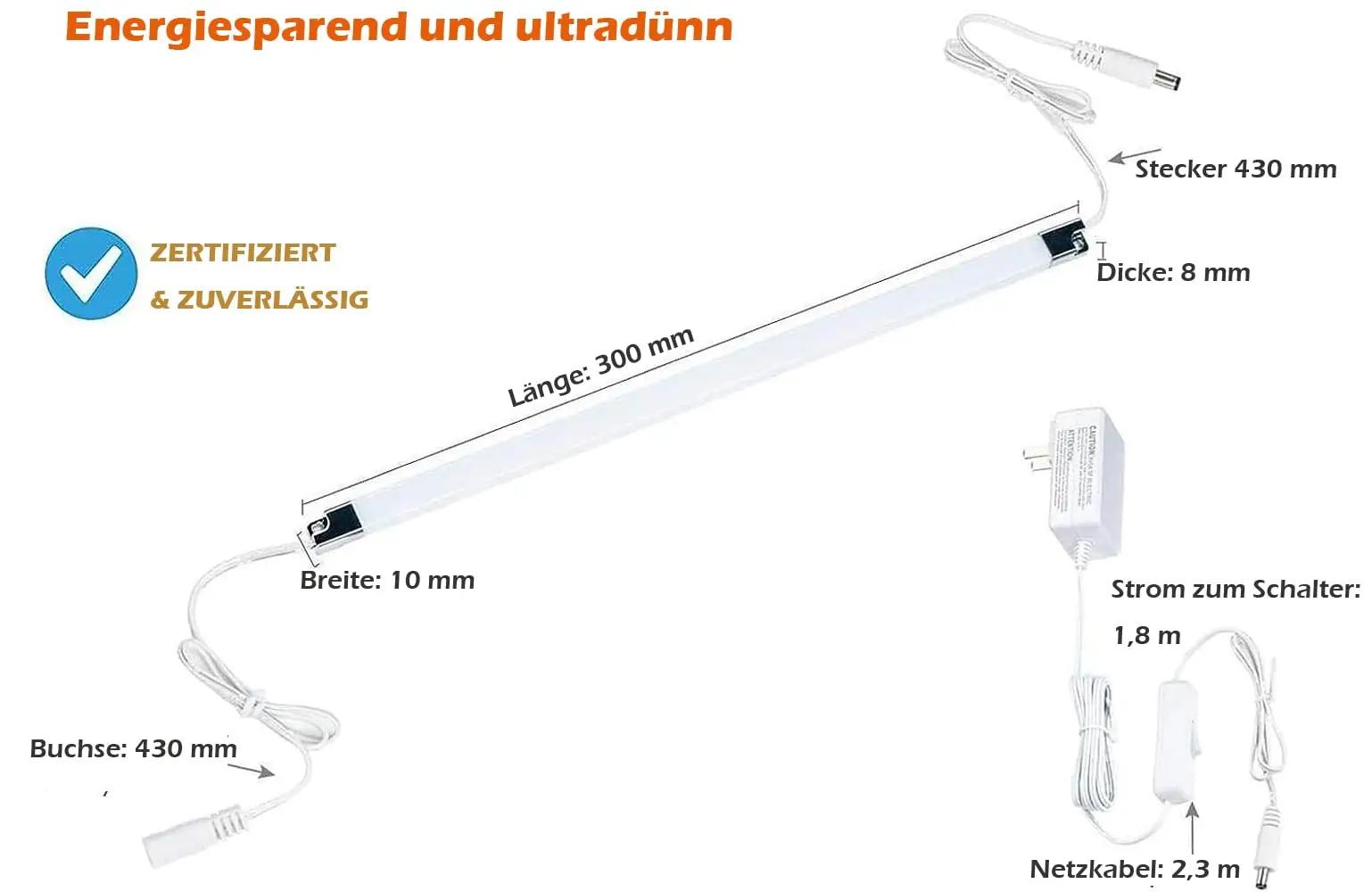 Cefrank valge aluse LED-valgustus 6 x 30 cm – lisavaade