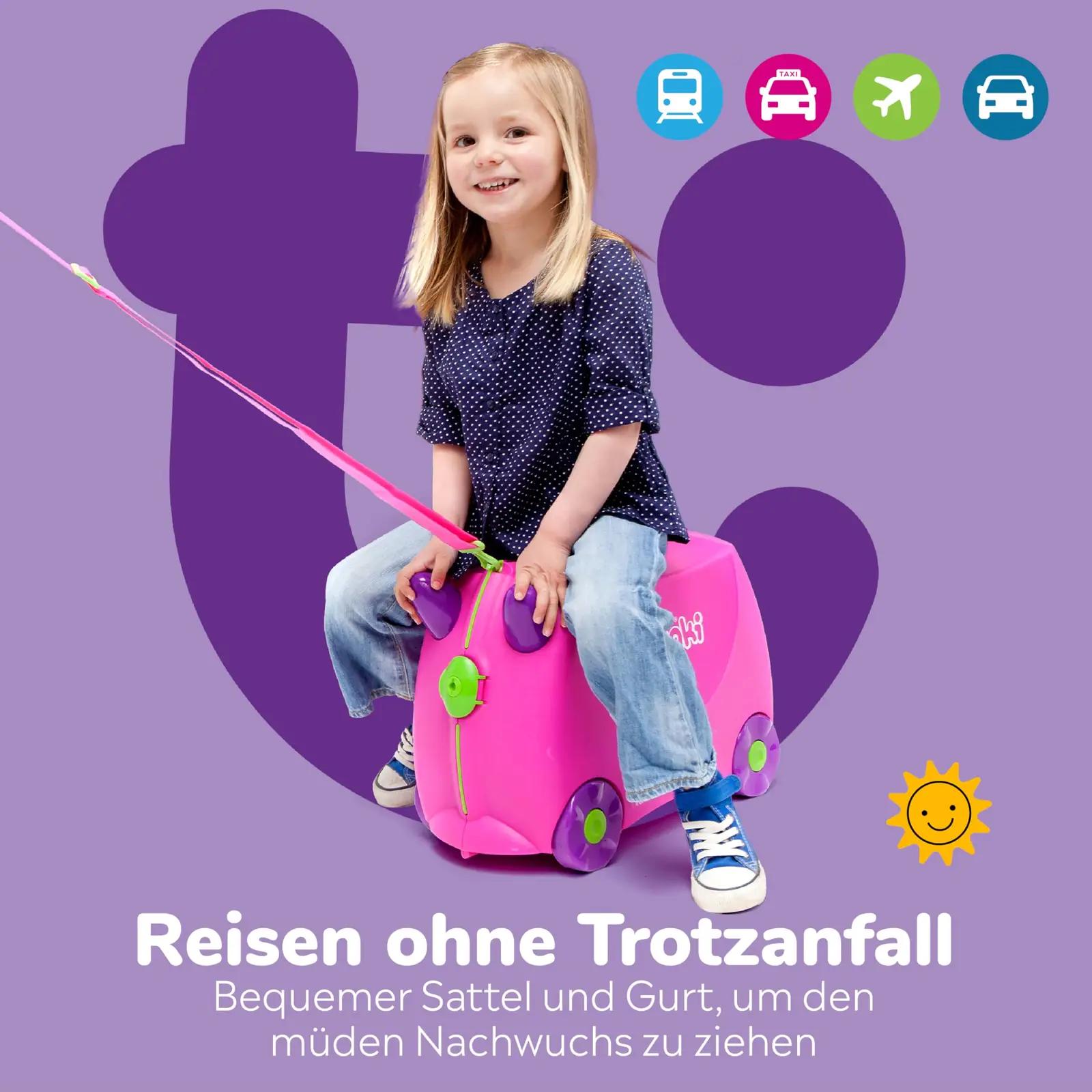 TRUNKI roosa kare lasteistmega reisikohver — istumiseks ja – pilt 6