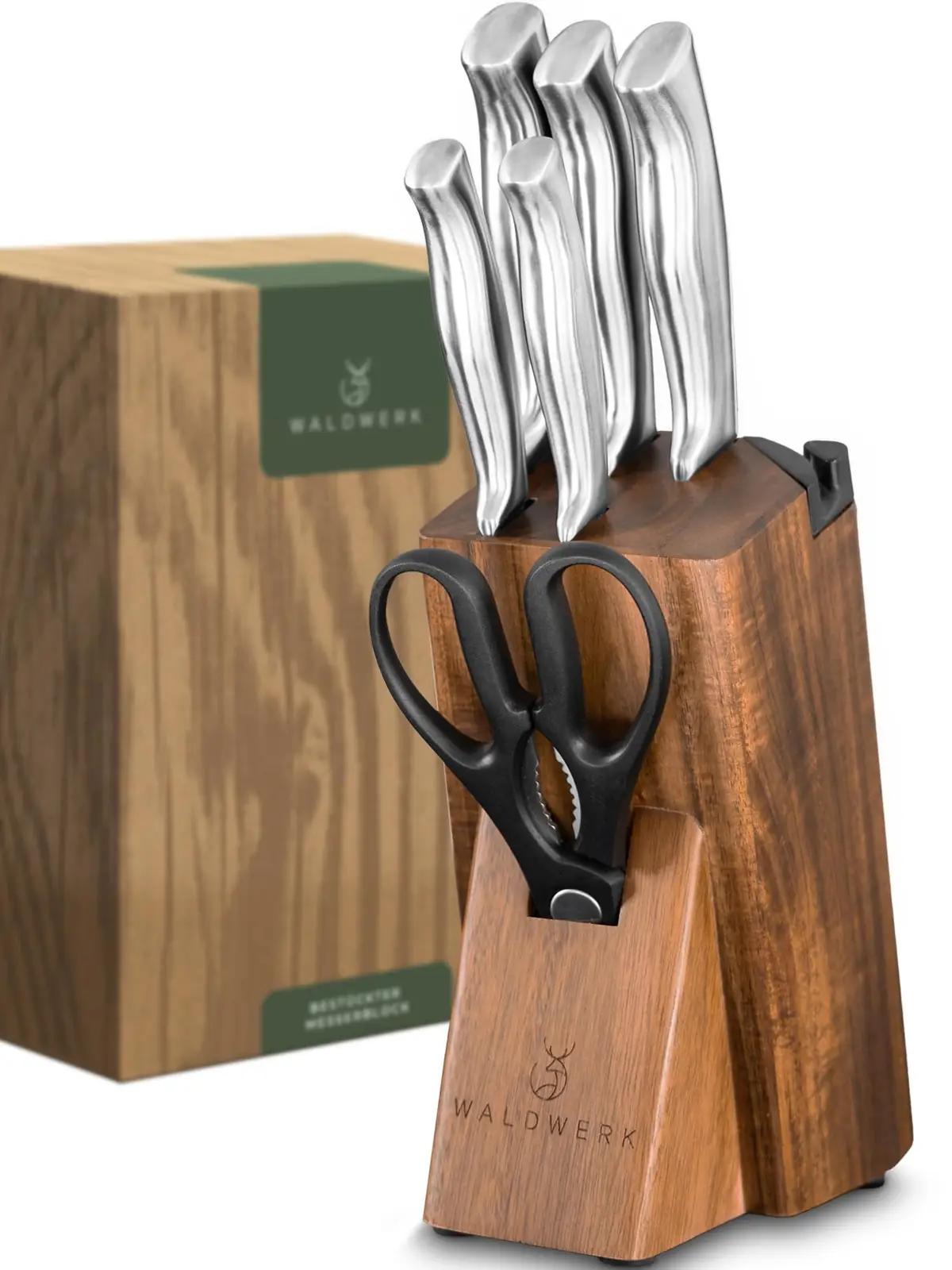 WALDWERK 7 Couteaux de Cuisine avec Bloc nuga- ja plokikomplektid