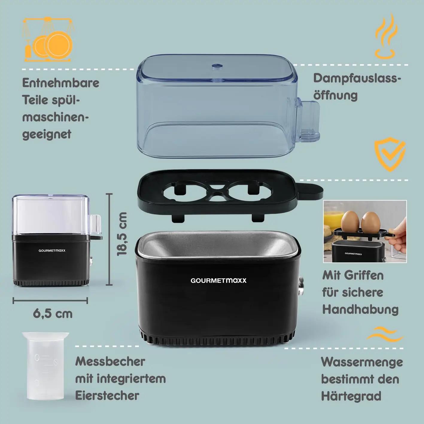 GOURMETmaxx roostevaba munakeetja — kompaktne kahemunaline – detailne vaade