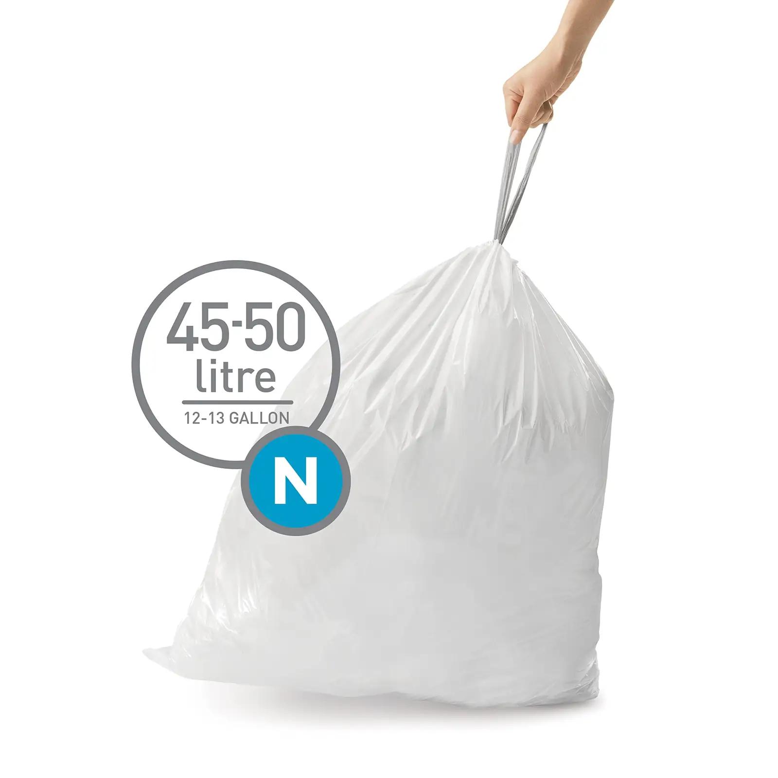 simplehuman vastupidavad prügikotid (45–50 l) – mugav kinnitus – detailne vaade
