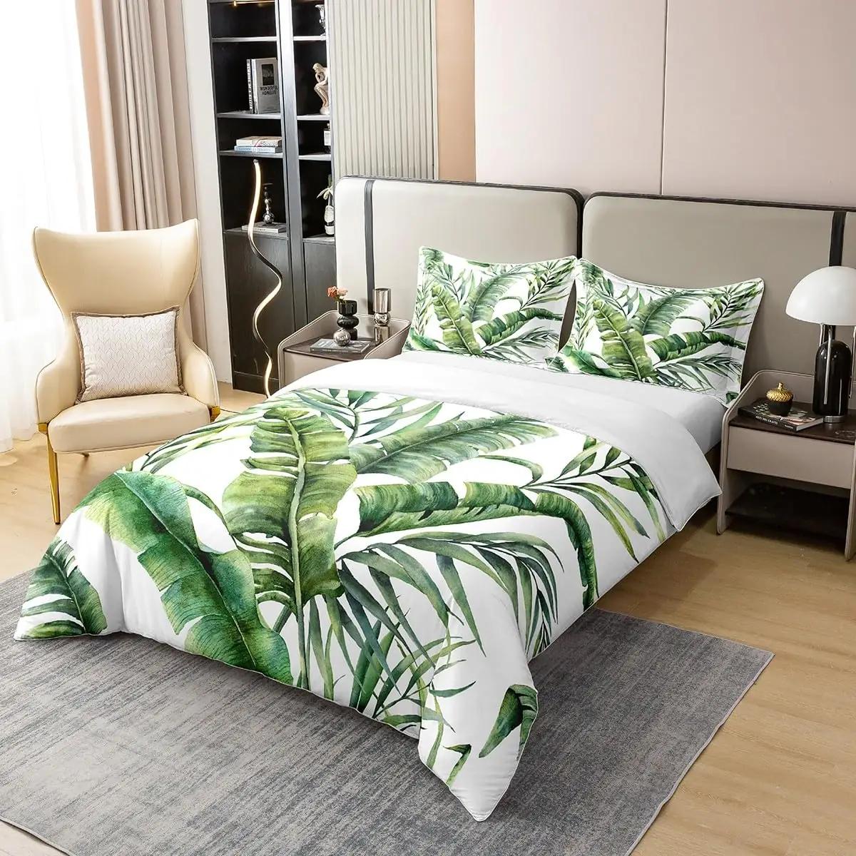 Homewish puuvillane voodipesukomplekt 140×200 – troopiline disain – pakend ja tarvikud