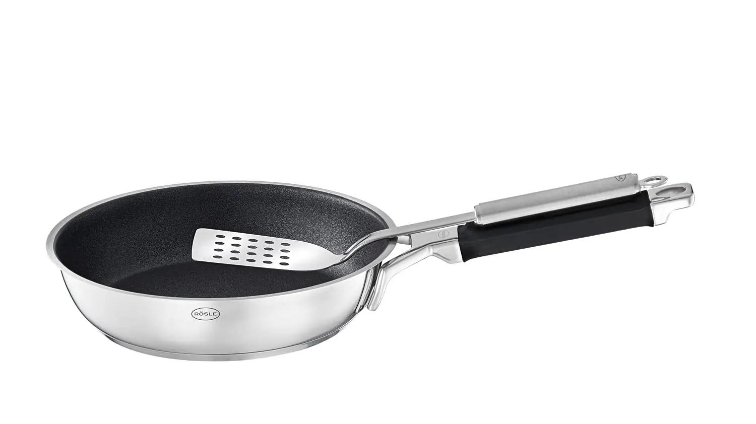 RÖSLE kergesti puhastatav praepann 24 cm – roostevaba stiil – detailne vaade