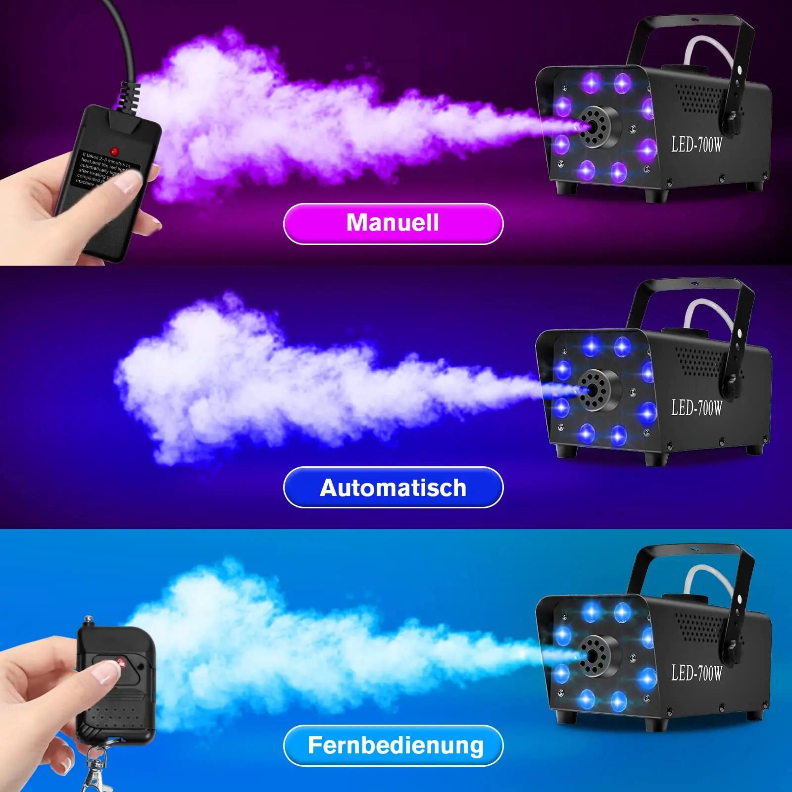 Katomi dekoratiivne 700W suitsumasin RGB-valgustusega – pakend ja tarvikud