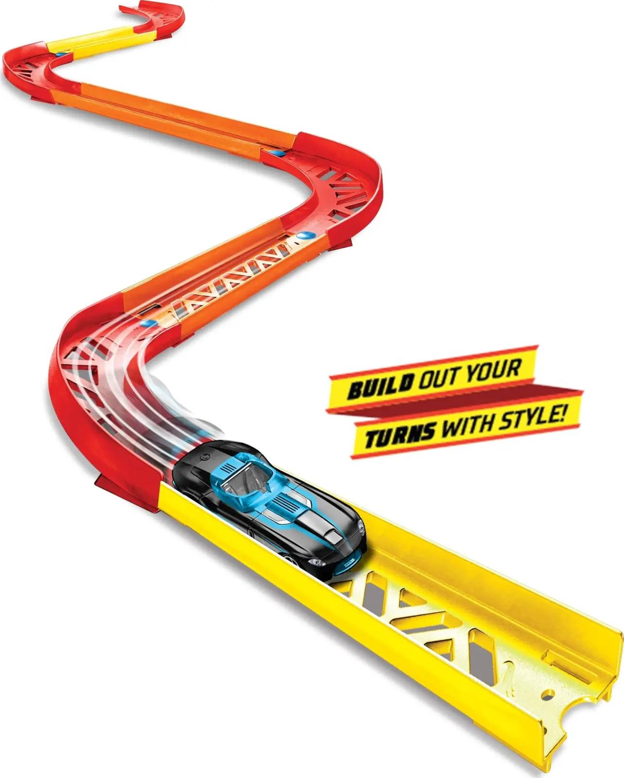 Hot Wheels tugevast plastikust kurvisett — kingitus lastele – pakend ja tarvikud