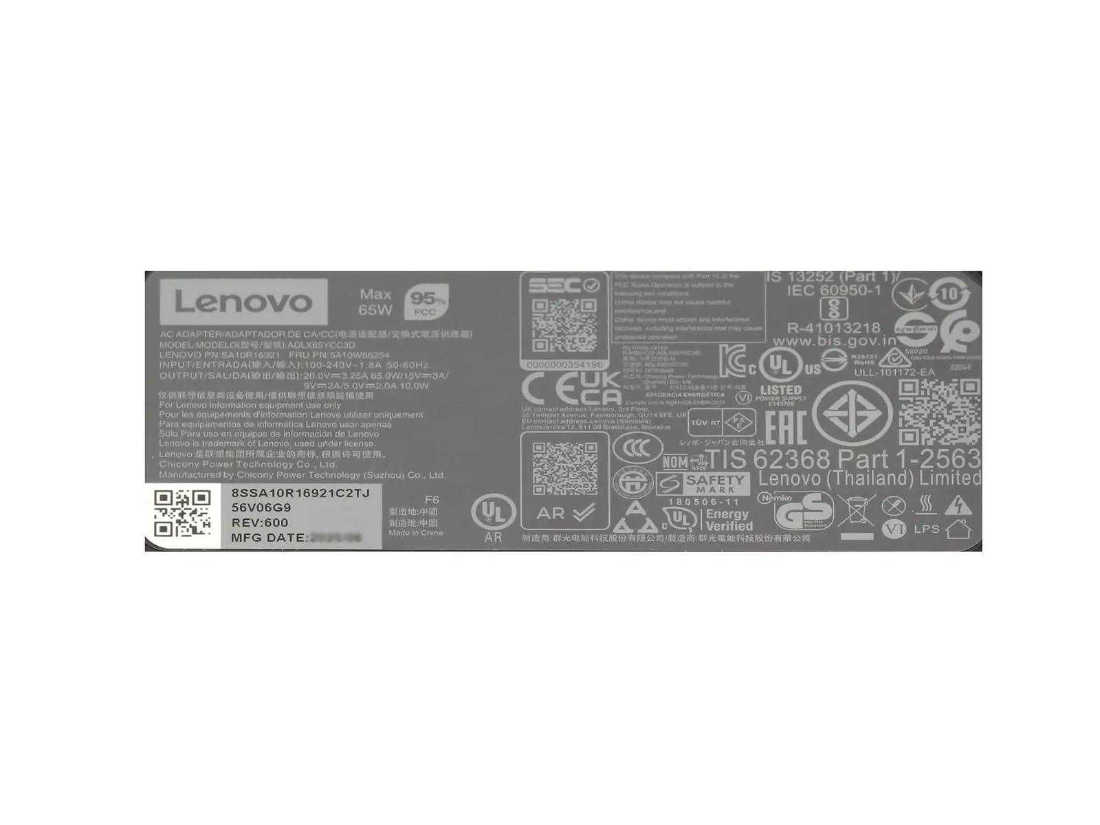 Lenovo vastupidav USB-C laadija 65 W — sobib T14 Gen 1 – lisavaade