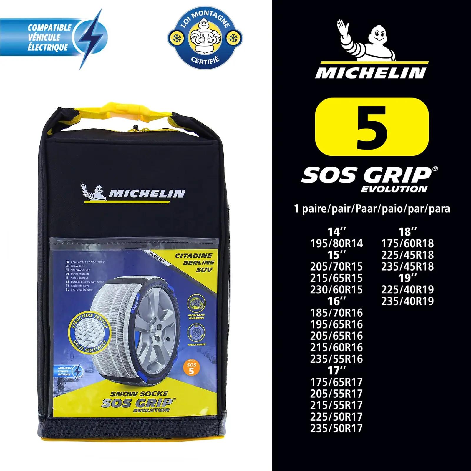 MICHELIN tekstiililised lumisokid EVO5 — lihtne paigaldus – detailne vaade