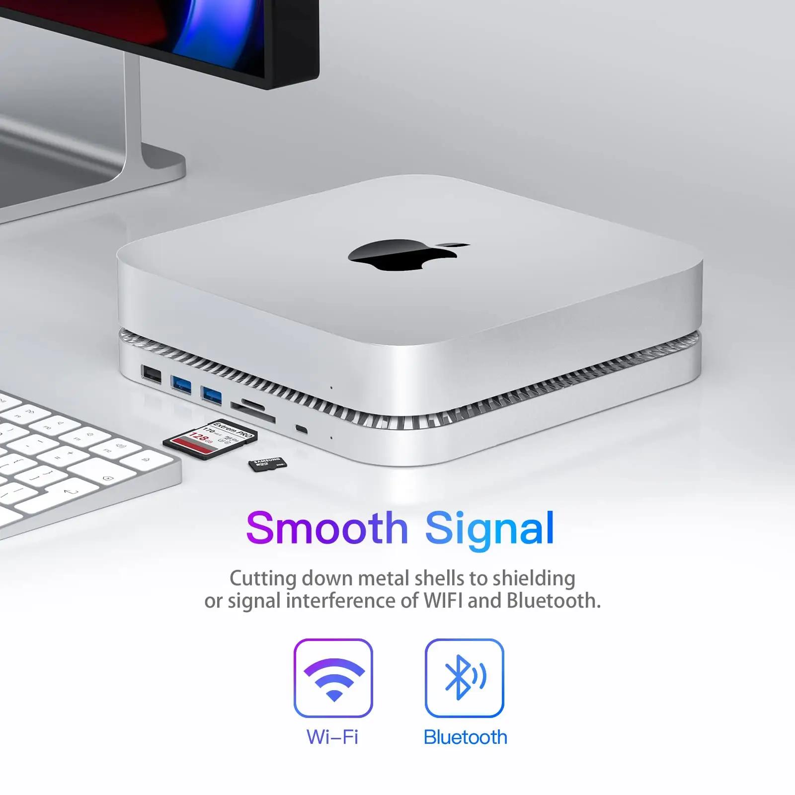 RayCue alumiiniumist Mac mini hub ja SSD-korpus — – lisavaade