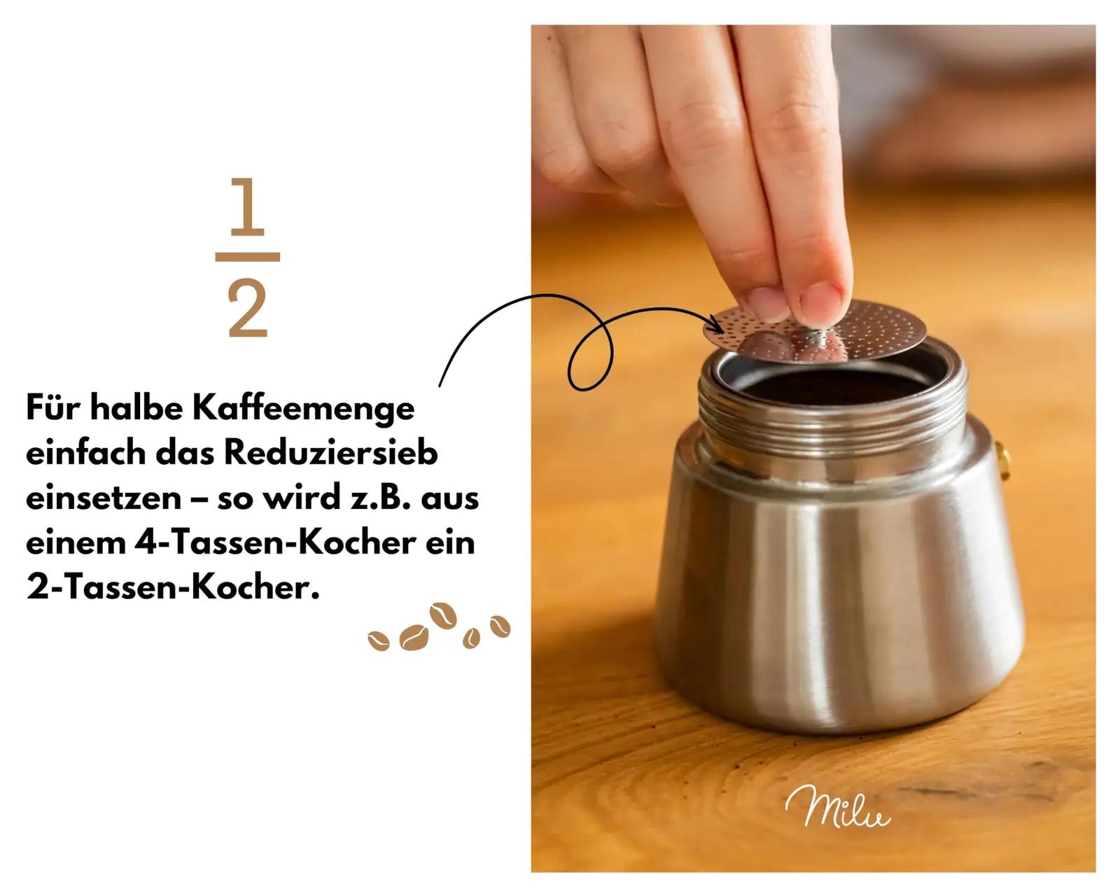 Milu roostevaba espressokann – induktsioonile sobiv ja kingiidee – lisavaade