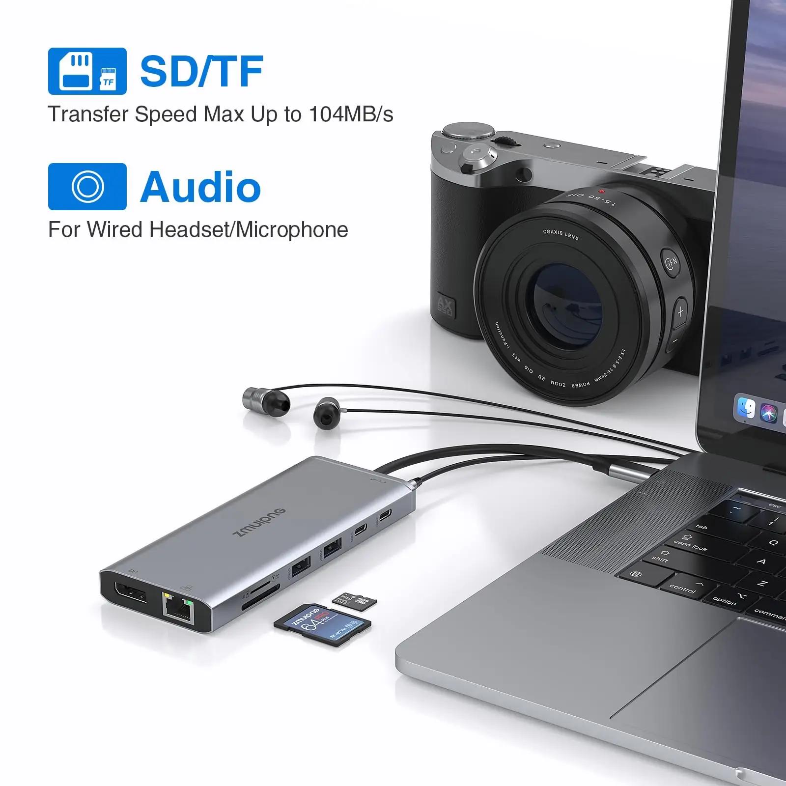 ZMUIPNG alumiiniumist USB‑C dokk 14‑ühes – 2x4K väljund – pilt 7