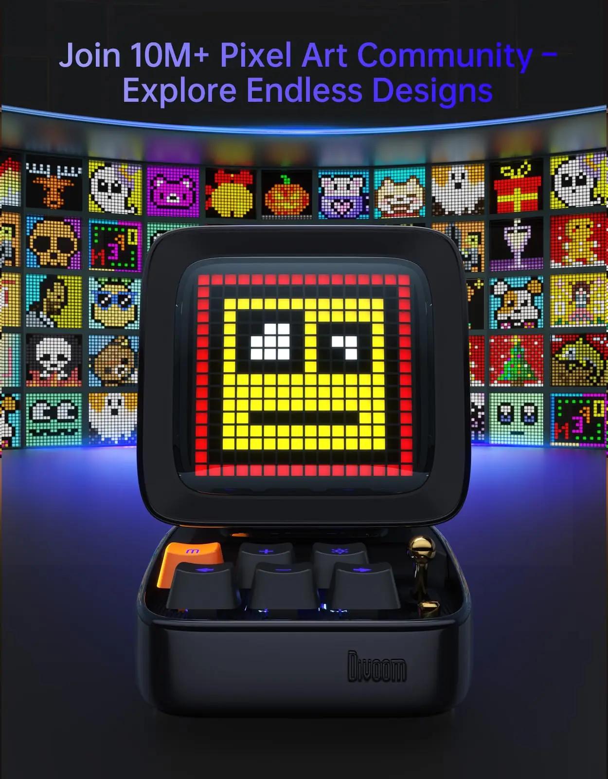 Divoom Ditoo retro-stiilis pixel LED kõlar — nutikas muusika- ja – kasutusnäide