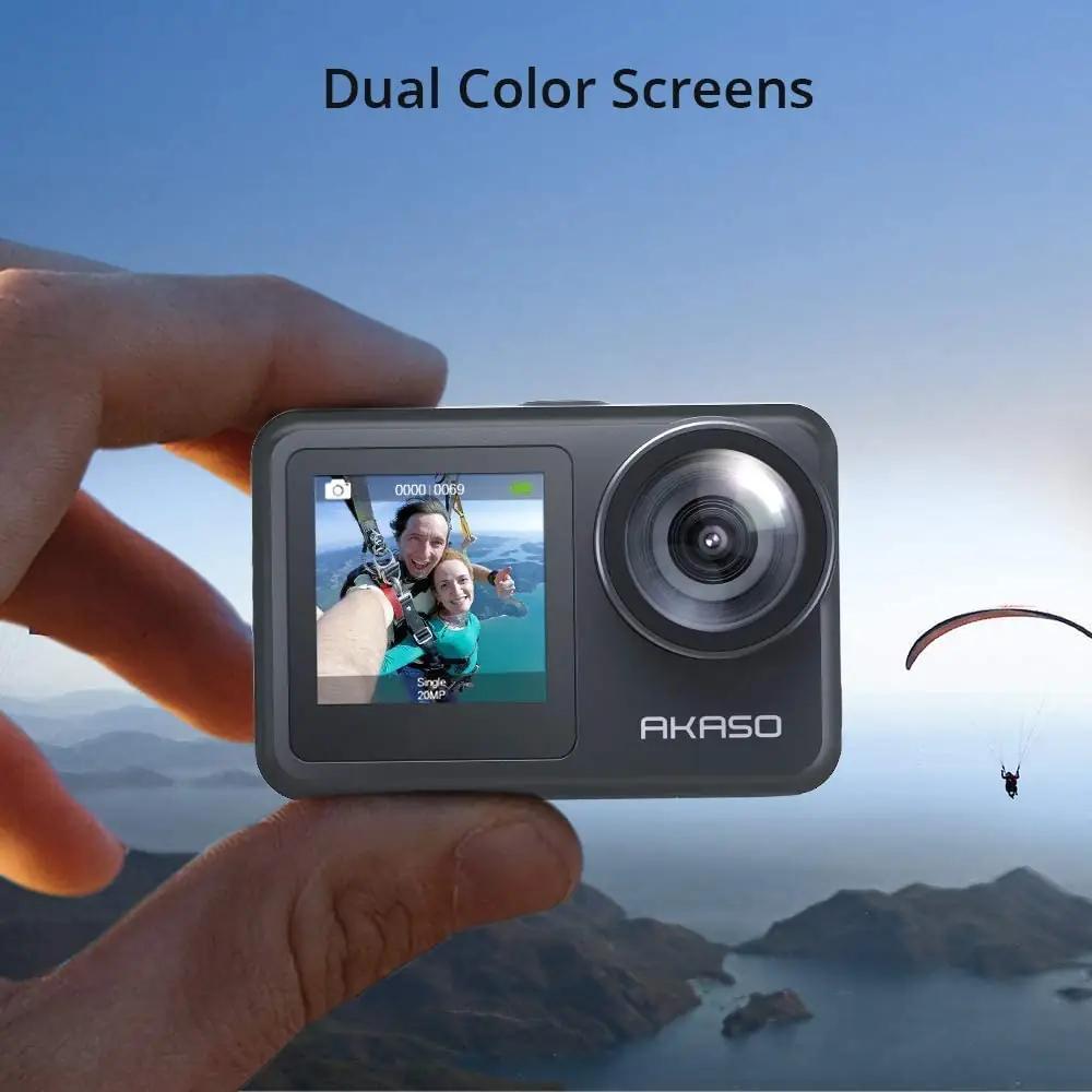 AKASO veekindel action-kaamera 4K video ja 64GB komplekt – pakend ja tarvikud