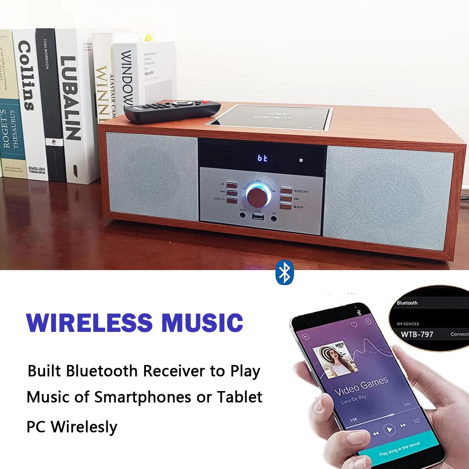WISCENT vintage kompaktmuusika seade – CD, Bluetooth ja FM – kasutusnäide
