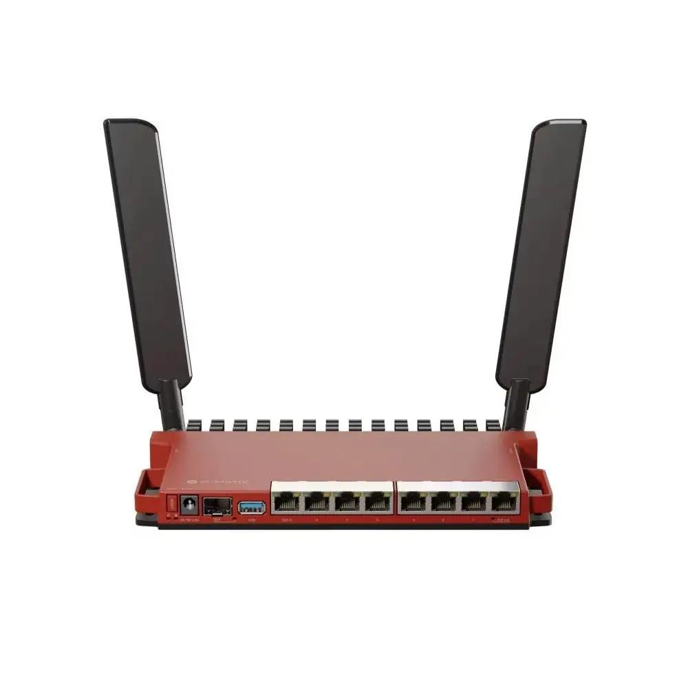 MikroTik punane kodu- ja kontoriruuter – Gigabit 2,4 GHz – pakend ja tarvikud
