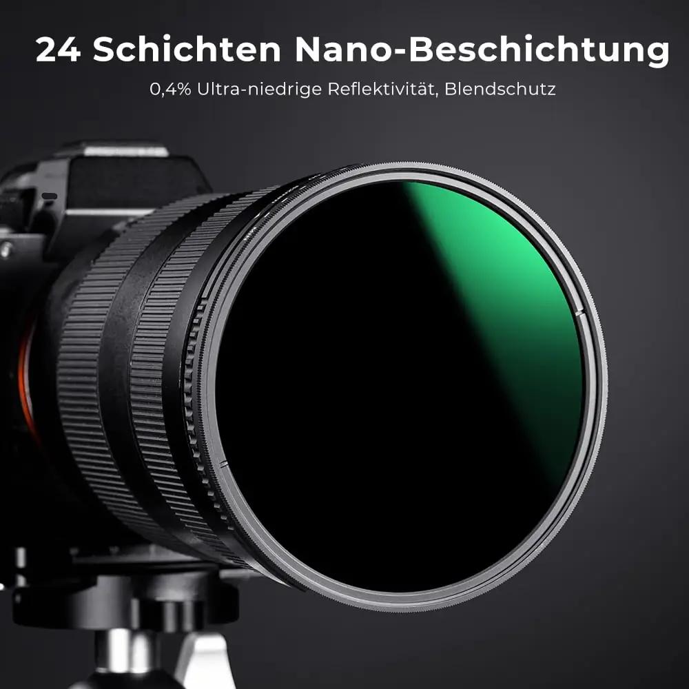 K&F CONCEPT 58mm ND muutuv filtriga — täpne valgusjuhtimine – kasutusnäide