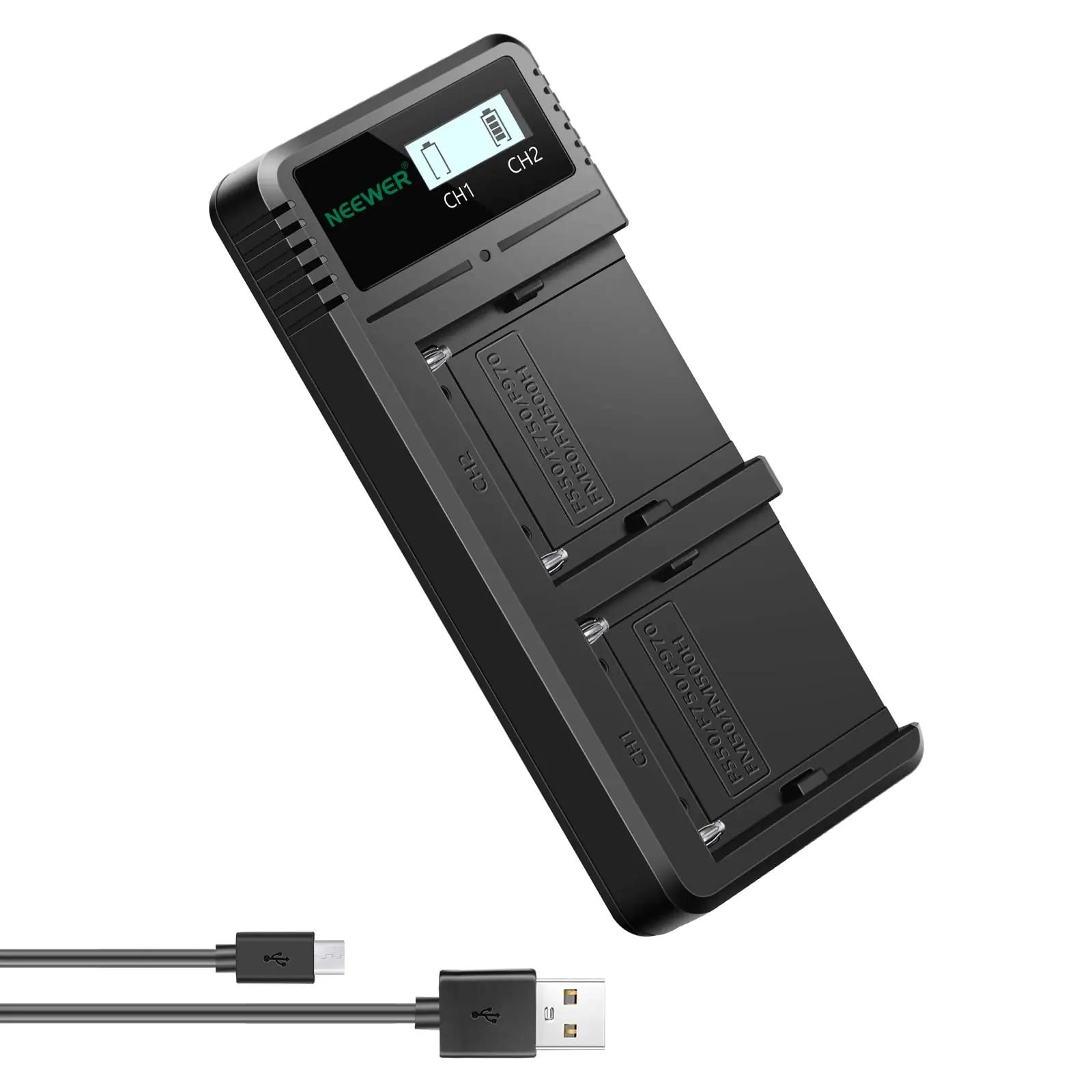 NEEWER kiire topelt USB-laadija Sony NP-F akudele
