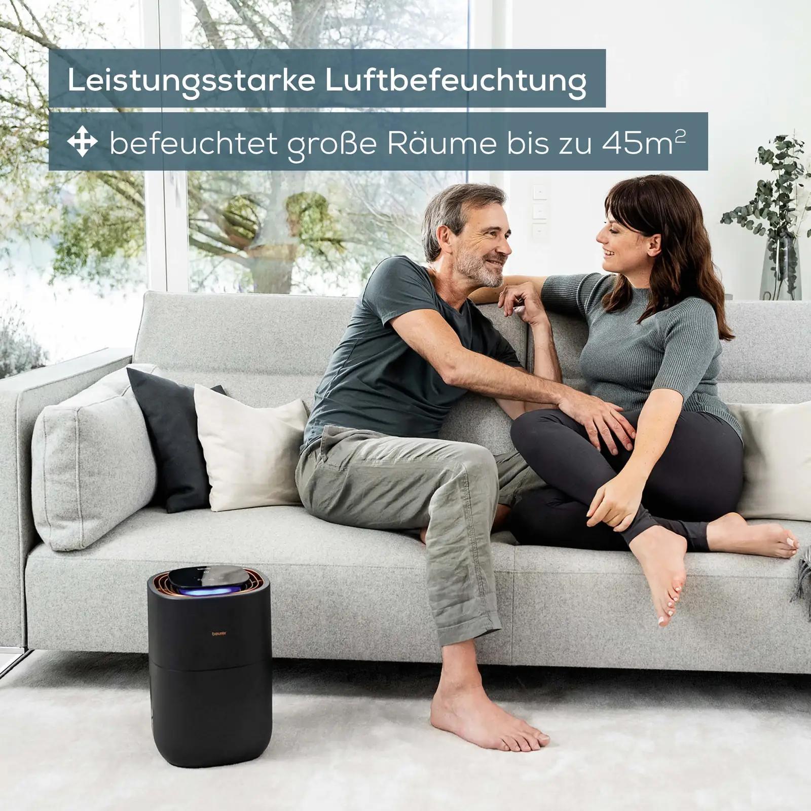 Beurer niisutaja metallist korpusega — sobib kuni 45 m² – detailne vaade