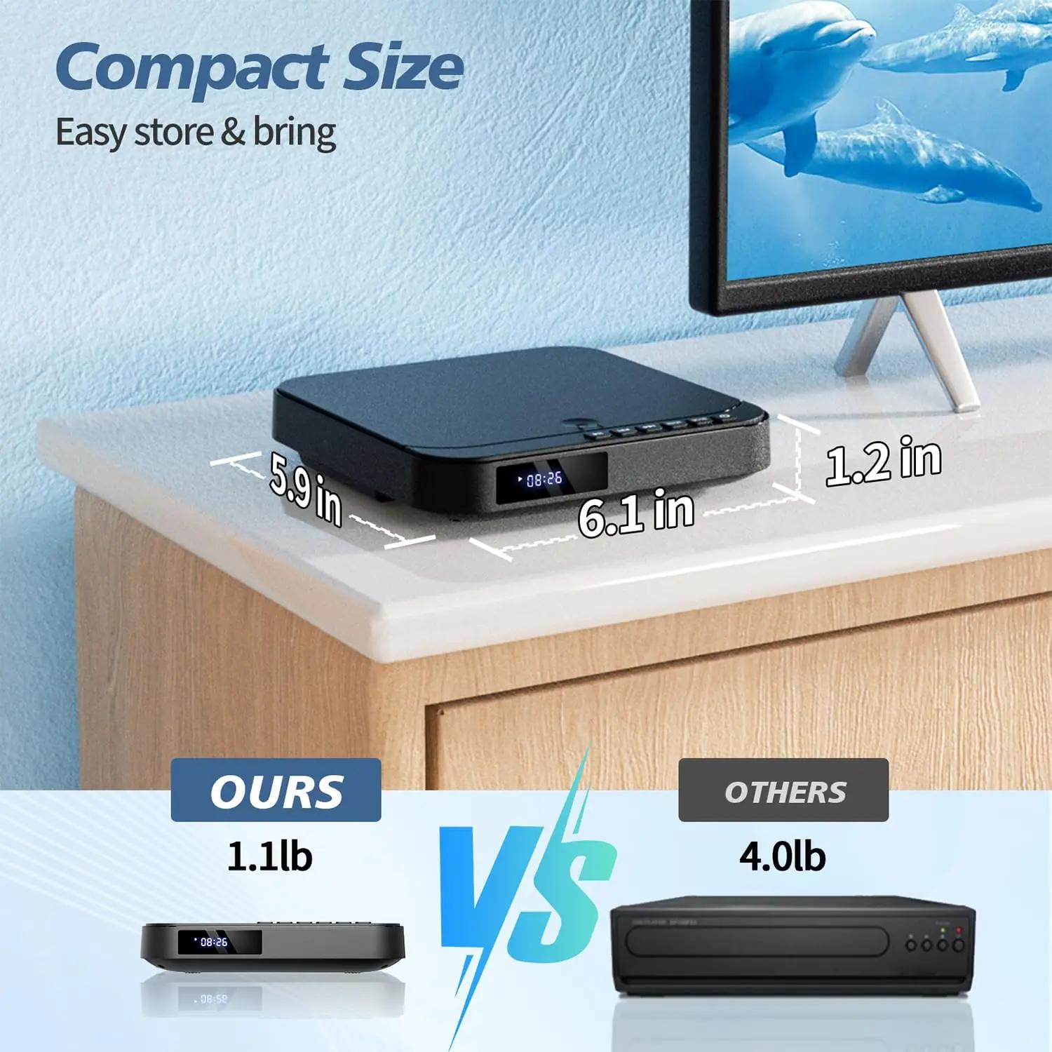 DESOBRY kompaktne mini DVD-mängija HDMI 1080P koduseks kasutuseks – pilt 7