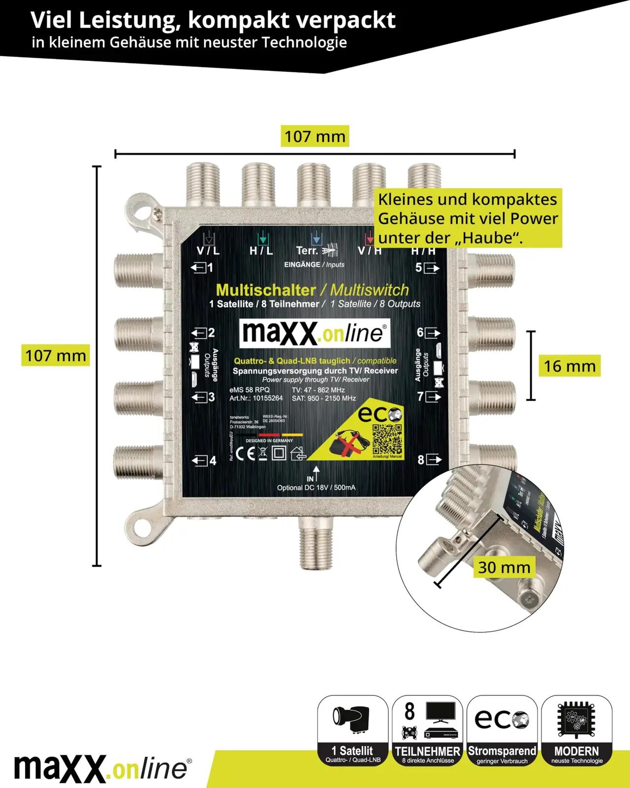 maxx.onLine satelliitmähis 8-kohaline multischalter – pilt 7