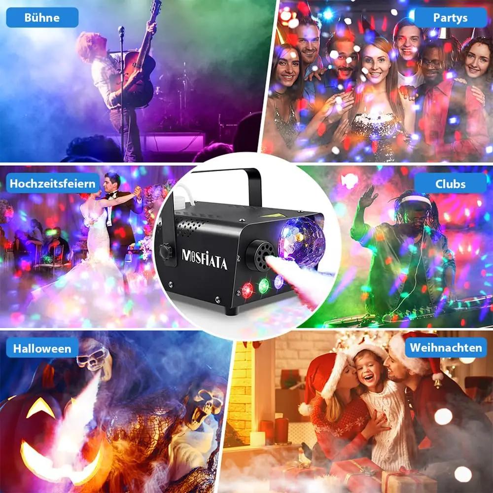 MOSFiATA 600W pilvefänne RGB-LEDidega – pidu ja lavaefekt – kasutusnäide