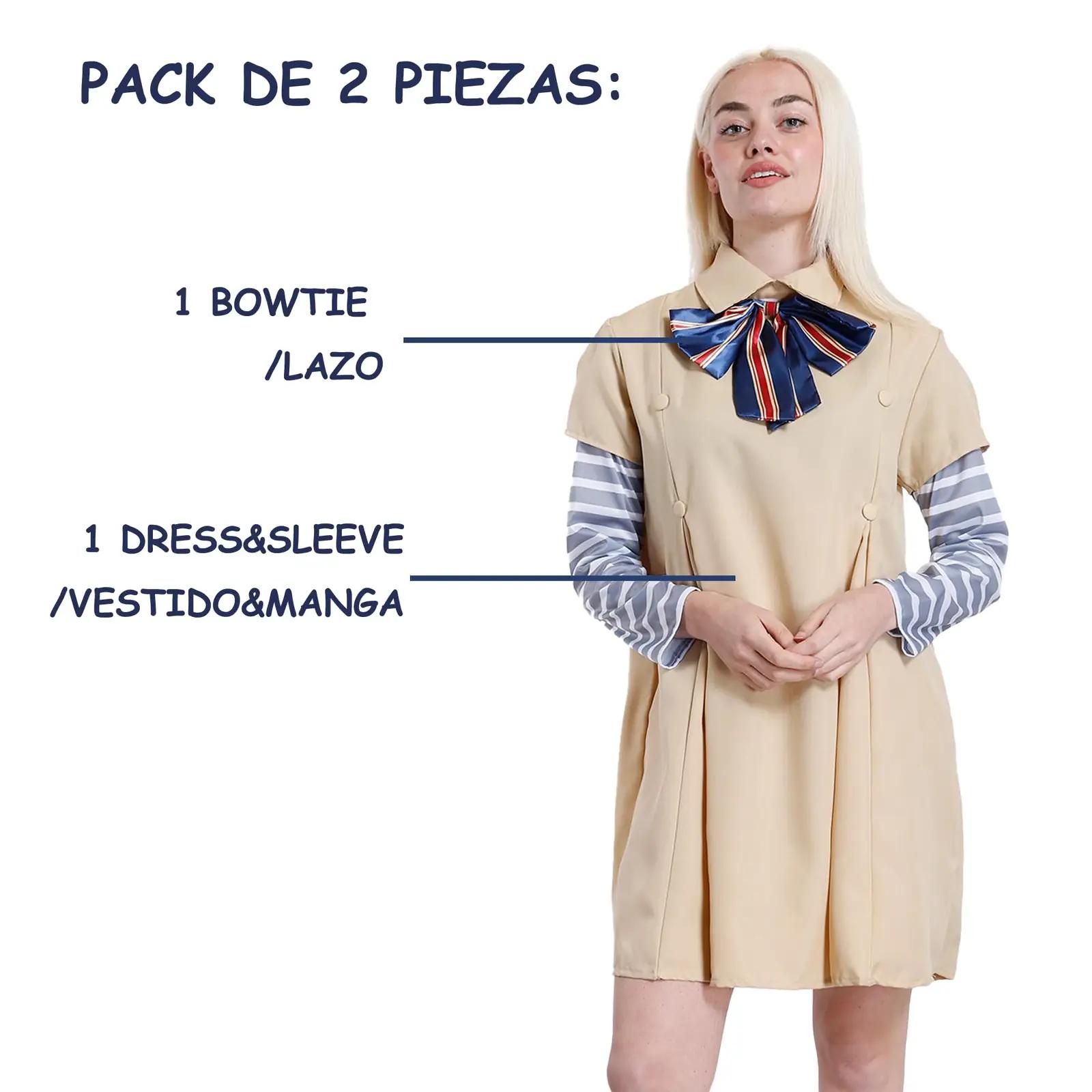 Carnavalife Megan cosplay-kleit tüdrukutele – beez polyester – pakend ja tarvikud