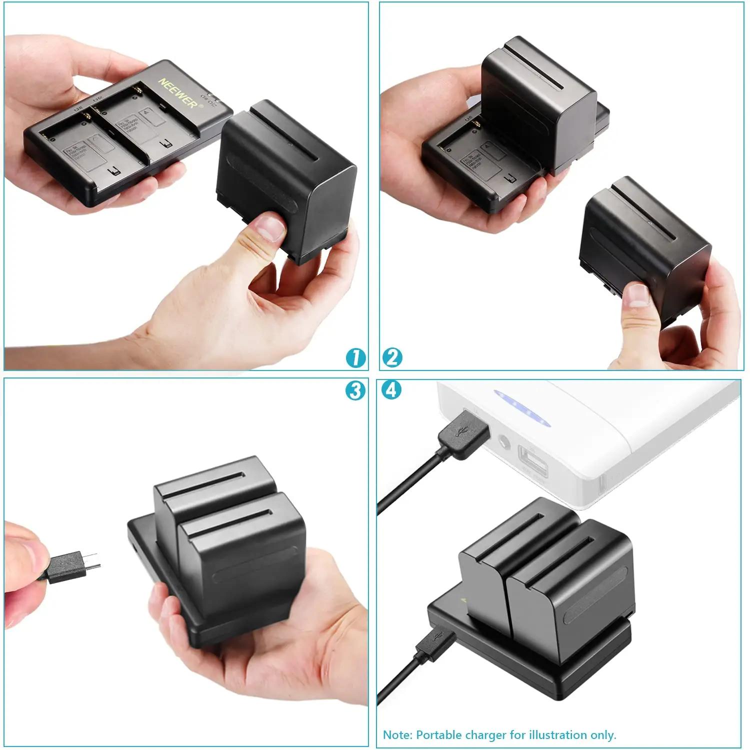 NEEWER vastupidav 6600mAh akupakk ja USB-laadija kingituseks – kasutusnäide