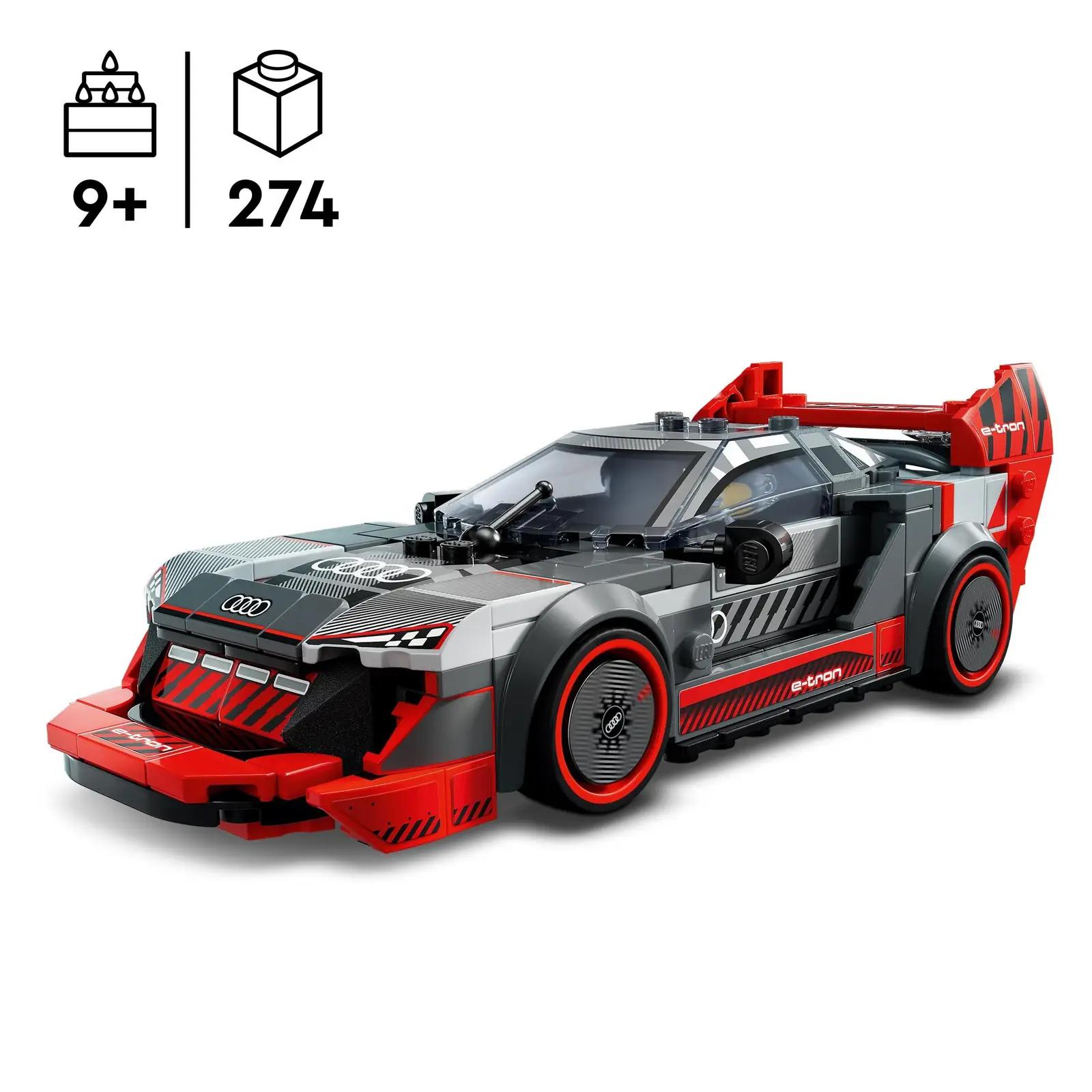 LEGO kiirauto ehitusmäng – Audi S1 e-tron Quattro komplekt – detailne vaade