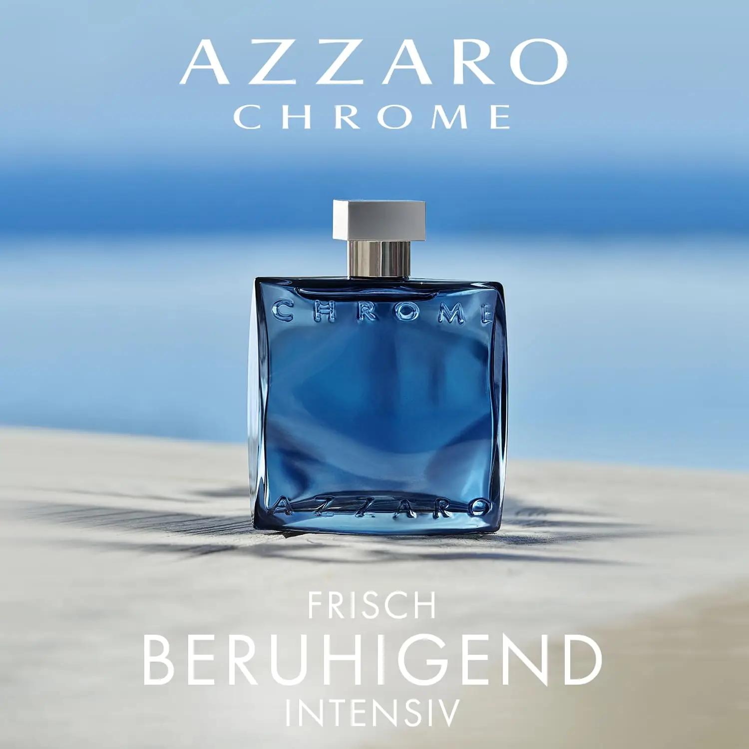 Azzaro Chrome Parfum — värskendav bergamot’i meeste lõhn 100 ml – pakend ja tarvikud