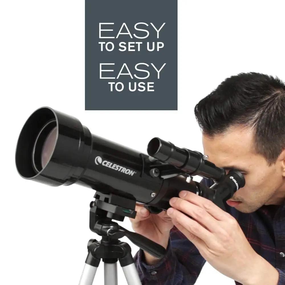 Celestron kaasaskantav TravelScope 70 — kerge reisiteleskoop – pakend ja tarvikud