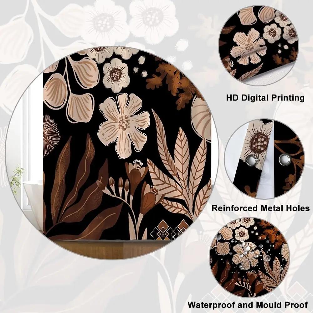 Uiiooazy veekindel dušikardin 120×180 cm – boho lill – kasutusnäide